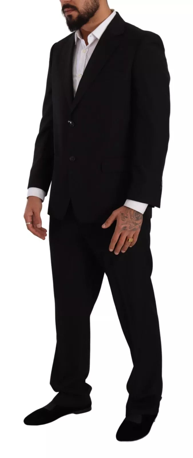 Domenico Tagliente Blue Polyester Single Breasted Formal 2 Piece Men's Suit (Pre-Owned)
