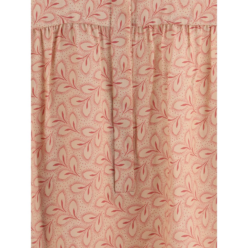 Kristina Ti Light Pink Silk Pattern Women's Shirt