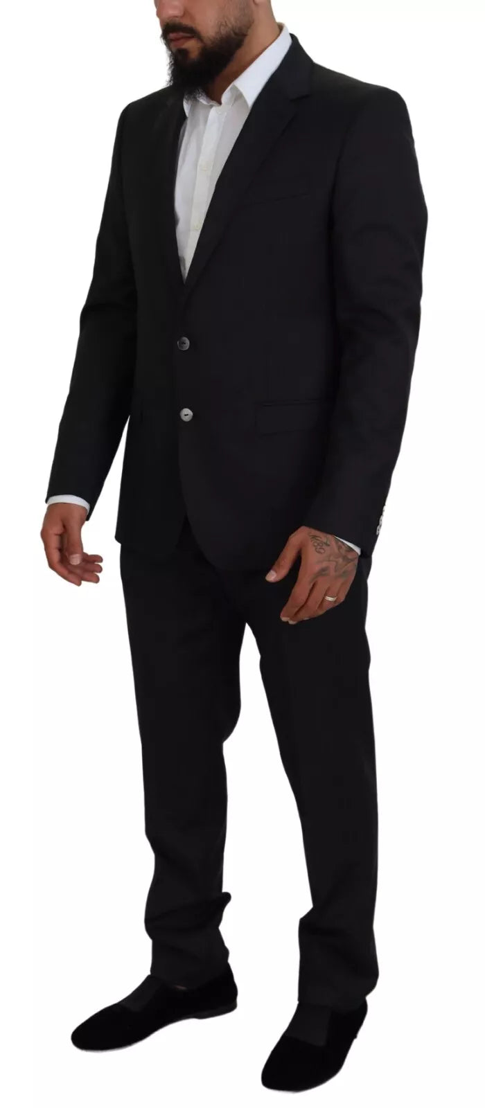 Dolce & Gabbana Melange Grey Wool 2 Piece MARTINI Men's Suit (Pre-Owned)