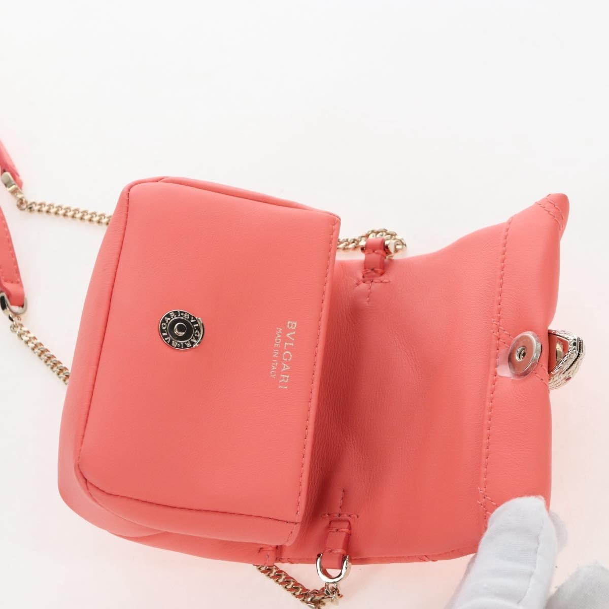 Bvlgari Serpenti Cabochon Diagonal Quilted Leather Pink Leather Shoulder Bag Bag (Pre-Owned)