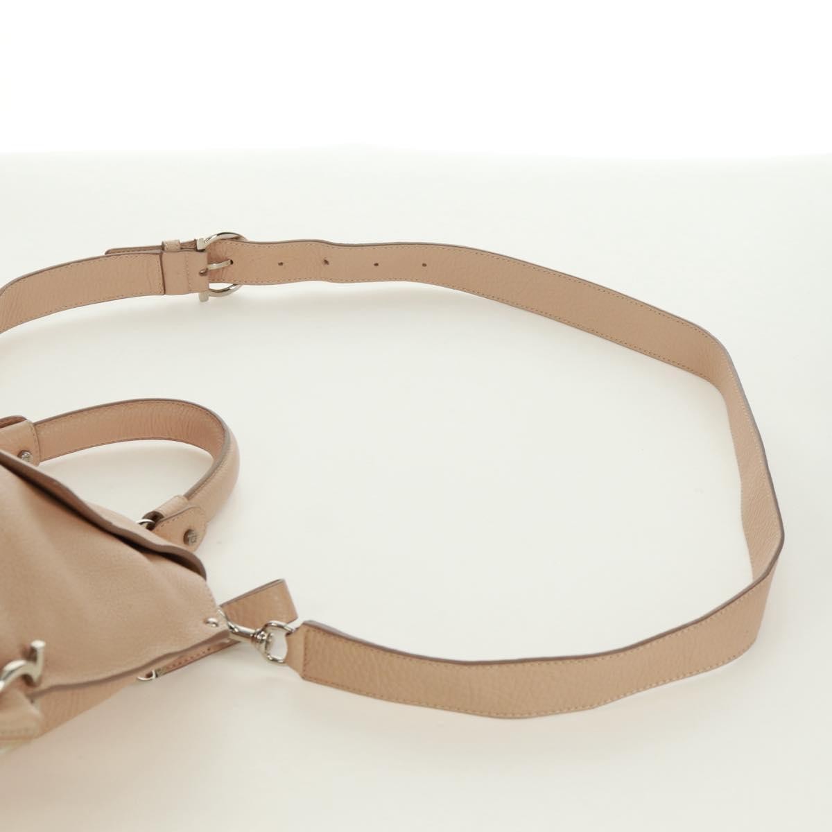 Salvatore Ferragamo Sofia Satchel Grainy Leather Beige Leather Handbag (Pre-Owned)