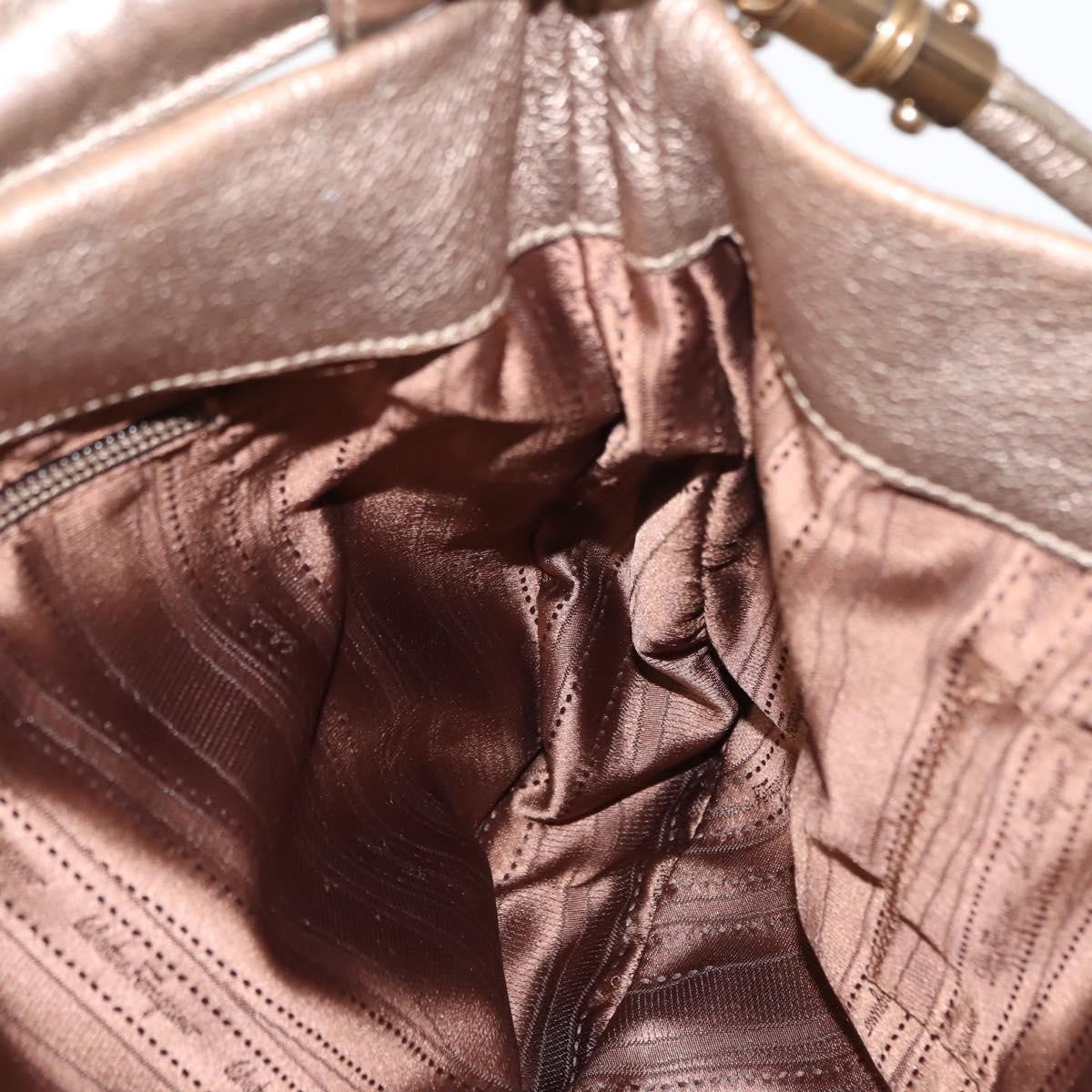 Salvatore Ferragamo Miss Vara Hobo Leather Gold Leather Handbag (Pre-Owned)