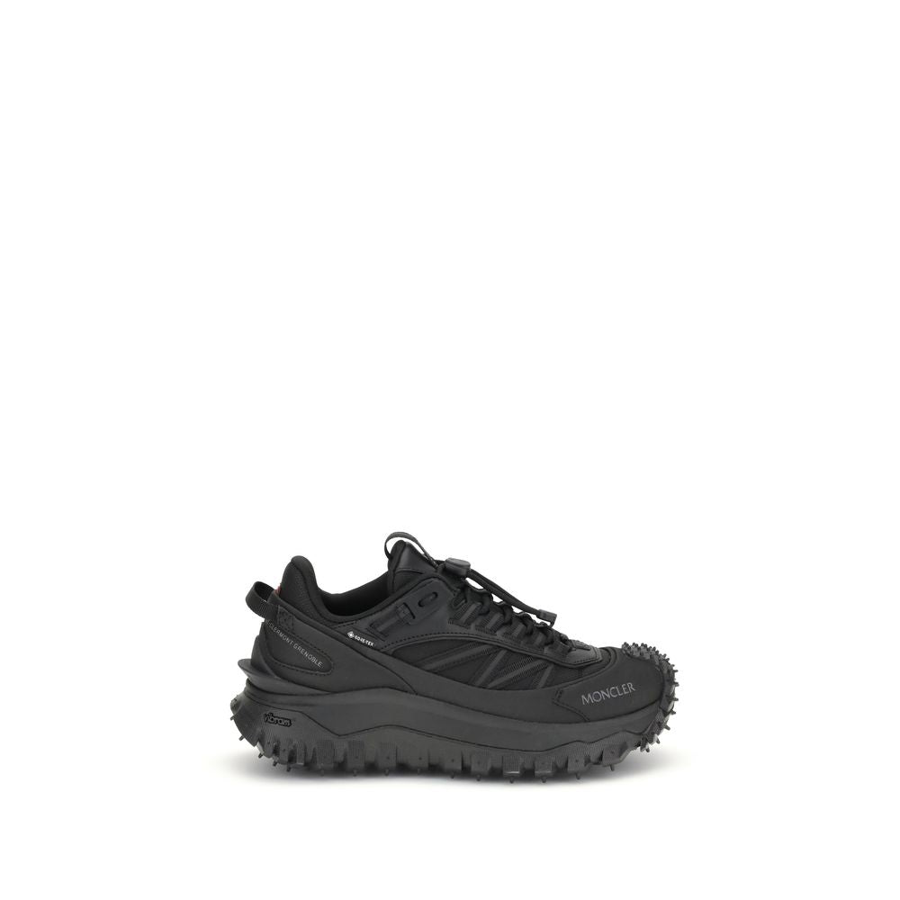 Moncler Black Calf Leather Bos Taurus Athletic Women's Sneakers