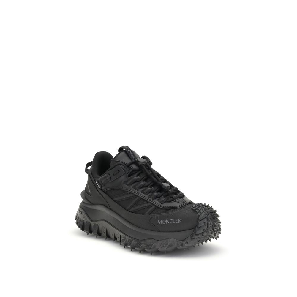 Moncler Black Calf Leather Bos Taurus Athletic Women's Sneakers