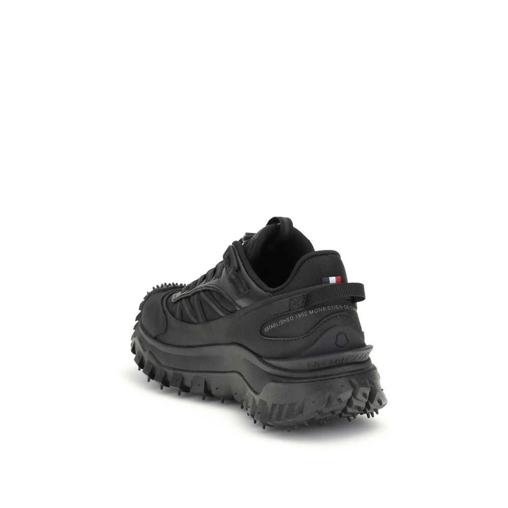 Moncler Black Calf Leather Bos Taurus Athletic Women's Sneakers