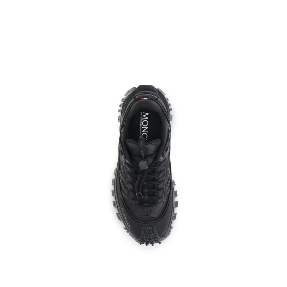 Moncler Black Calf Leather Bos Taurus Athletic Women's Sneakers