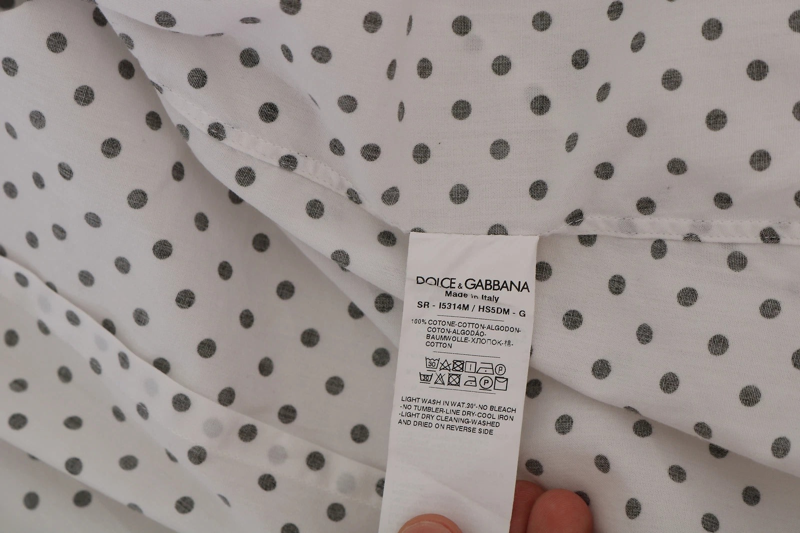 Dolce & Gabbana White Dotted Dress Formal MARTINI Men's Shirt (Pre-Owned)