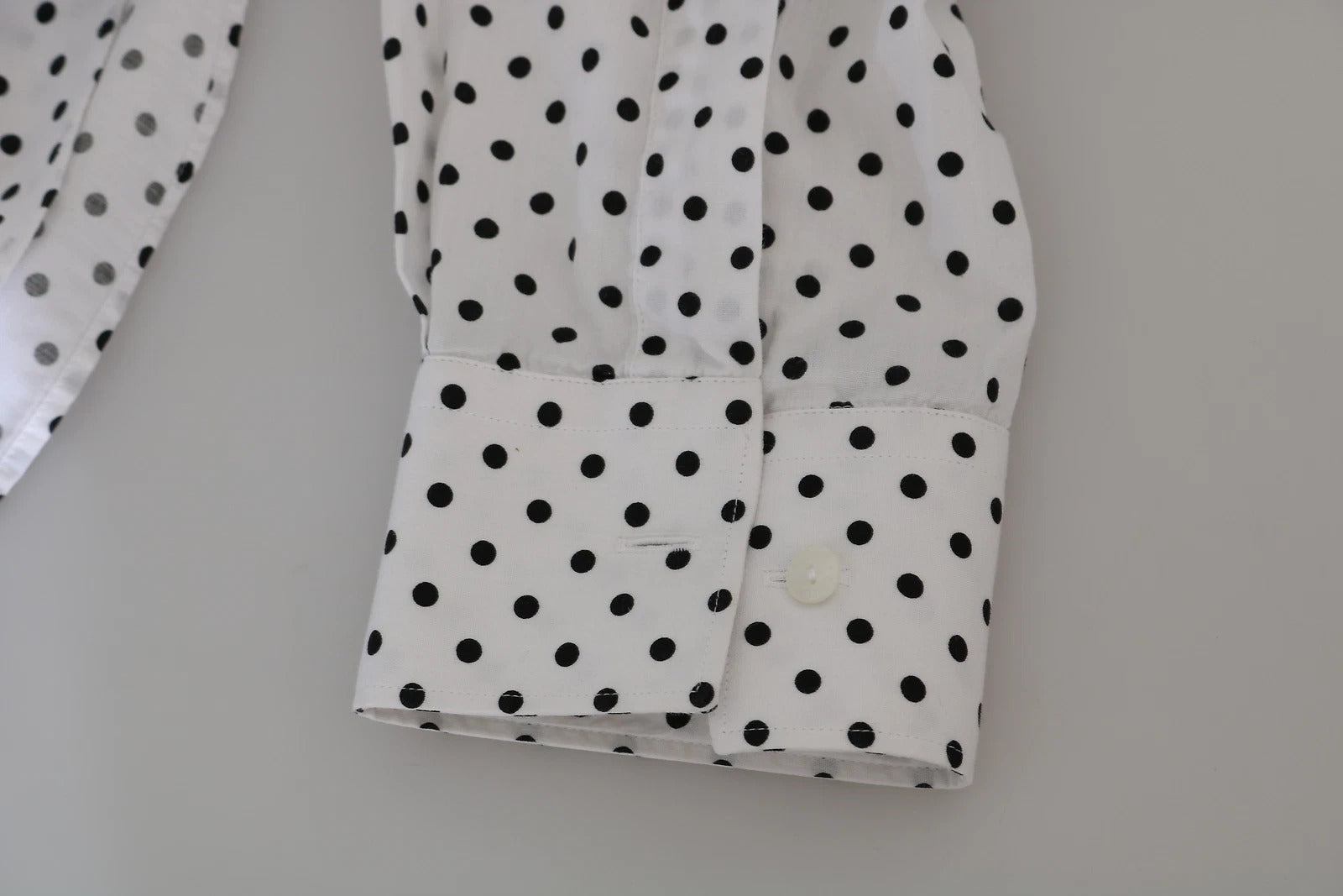 Dolce & Gabbana White Dotted Dress Formal MARTINI Men's Shirt (Pre-Owned)