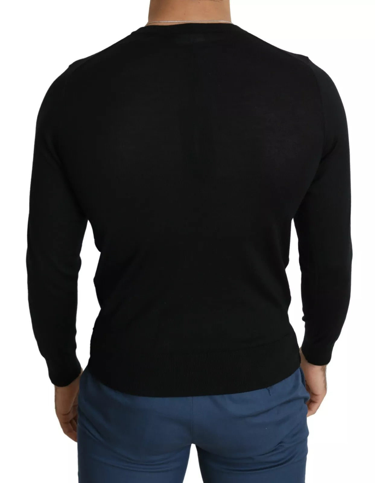 Dolce & Gabbana Black Cashmere Crewneck Pullover Men's Sweater (Pre-Owned)