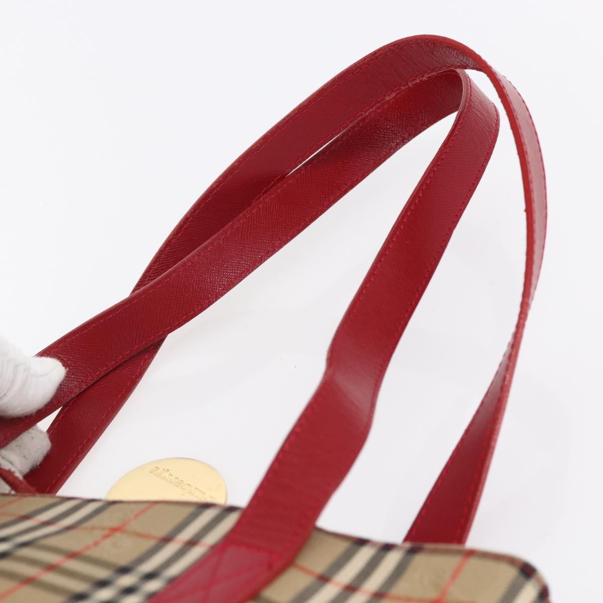 Burberry Nova Check Tote Canvas Check Pattern Beige Canvas Tote Bag Bag (Pre-Owned)