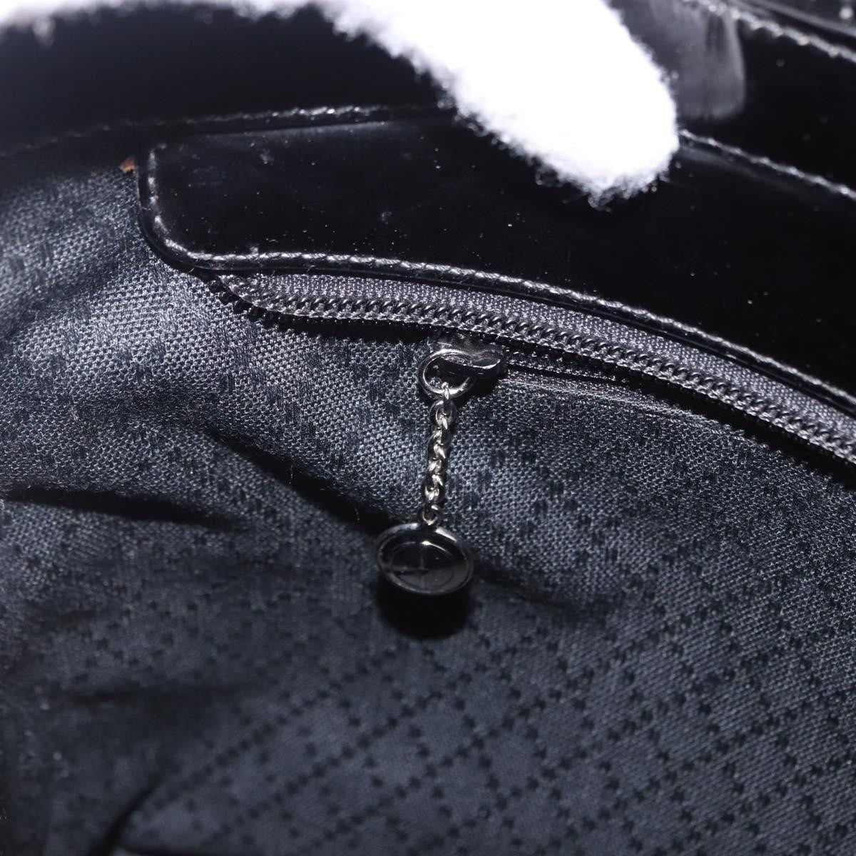 Gucci Vintage Bamboo Handle Canvas Black Canvas Tote Bag Bag (Pre-Owned)