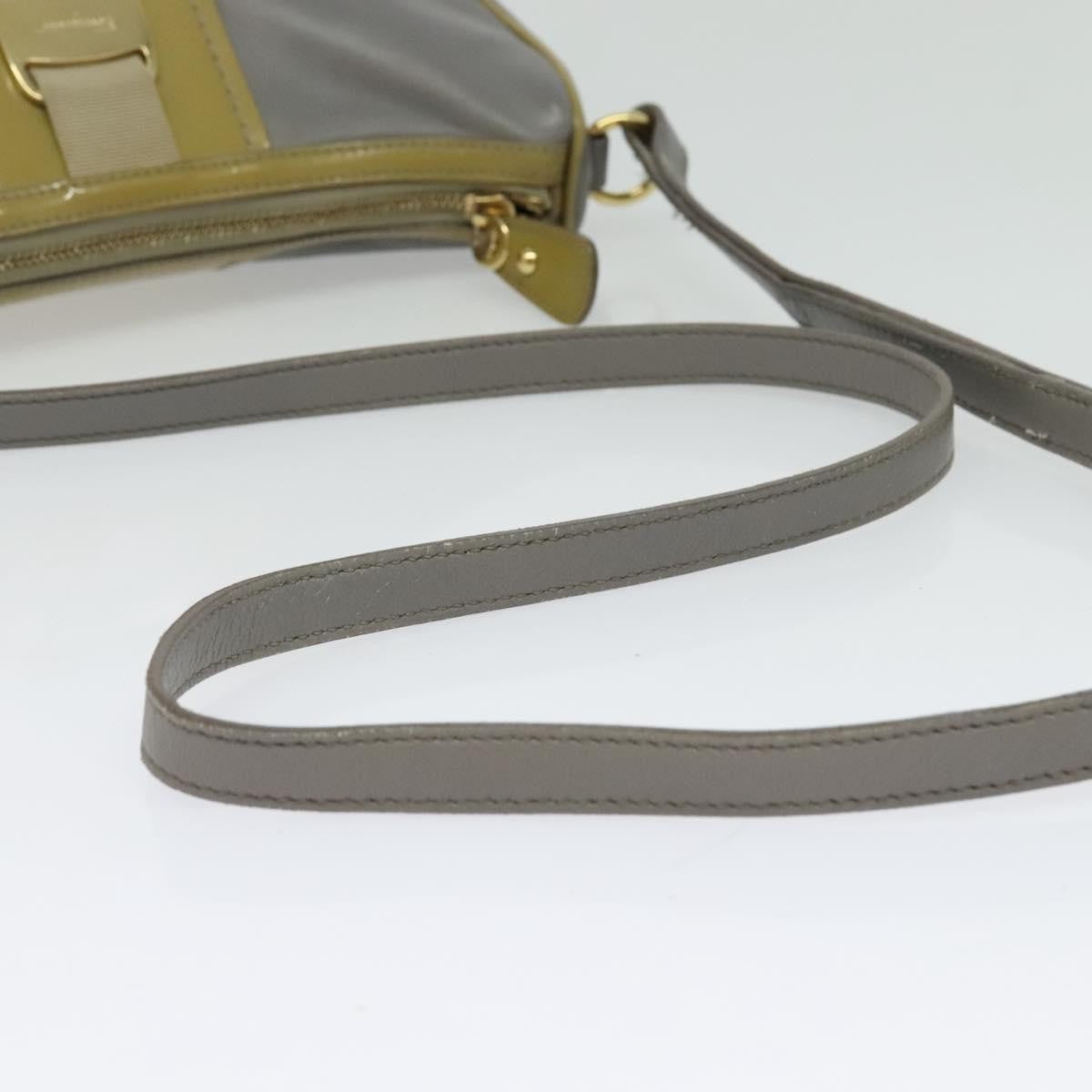 Salvatore Ferragamo Vala Leather Gray Leather Shoulder Bag Bag (Pre-Owned)