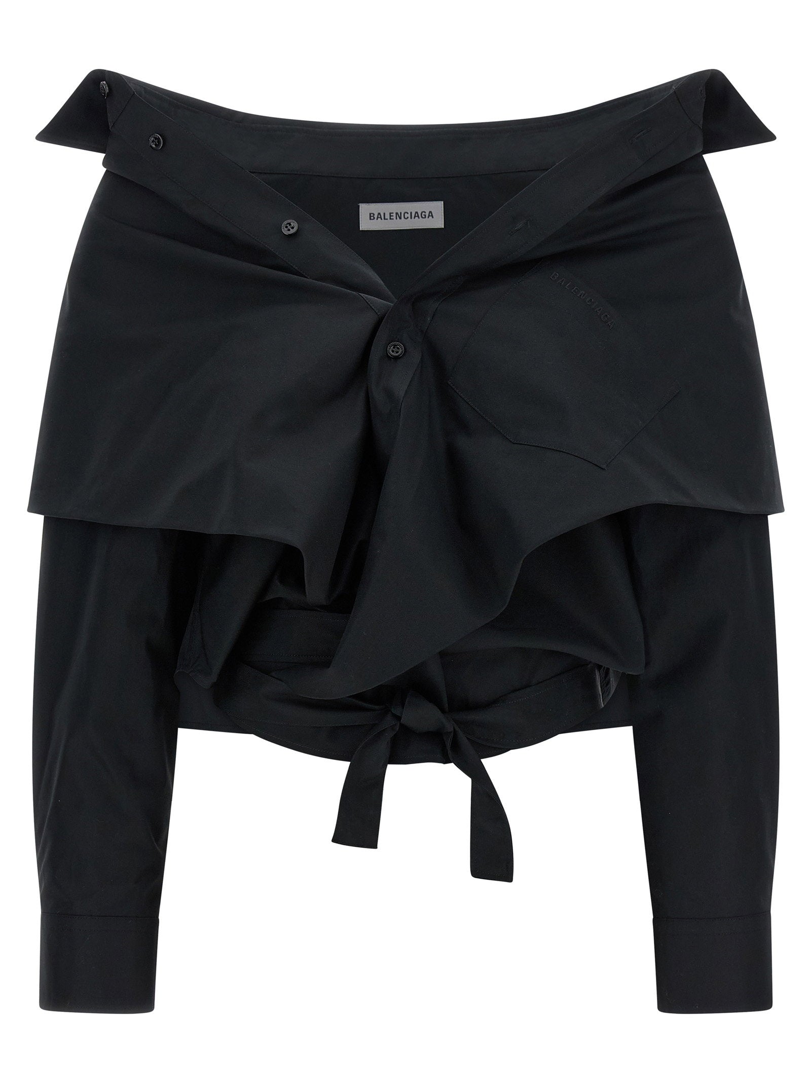 Balenciaga Women's Crop Shirt Off The Shoulder