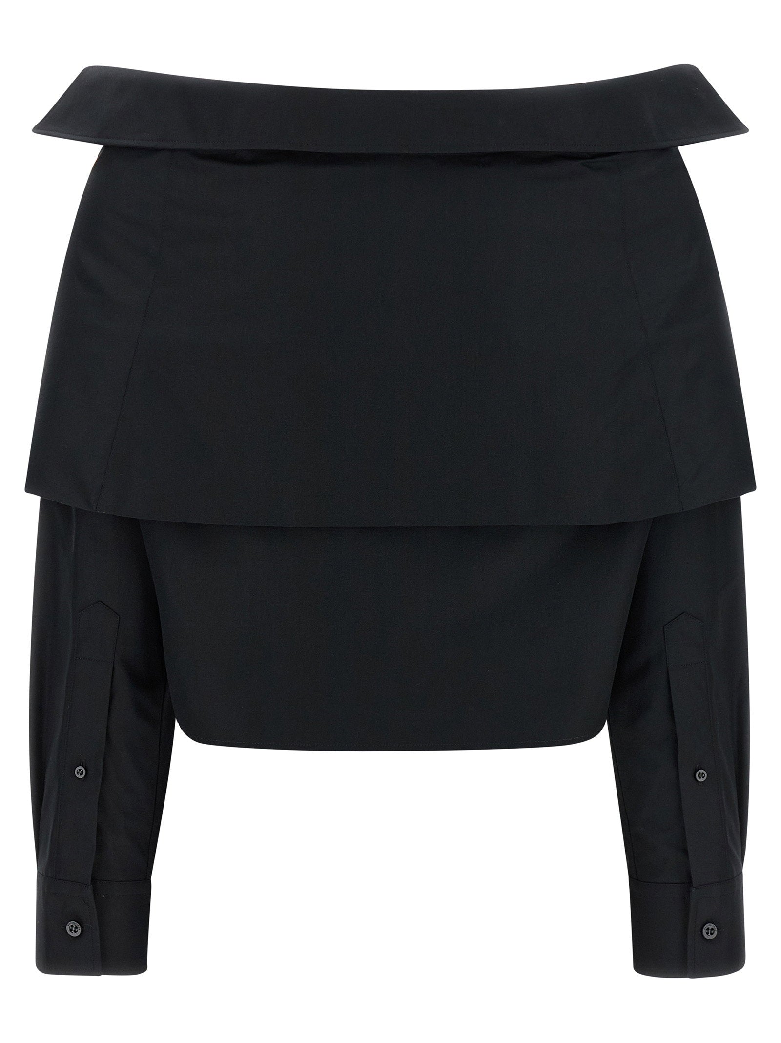 Balenciaga Women's Crop Shirt Off The Shoulder