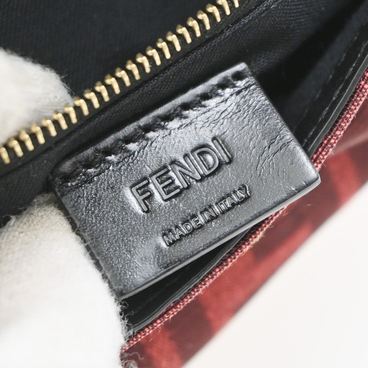 Fendi Baguette Convertible Pouch Zucca Canvas Burgundy Canvas Clutche & Pouche Bag (Pre-Owned)