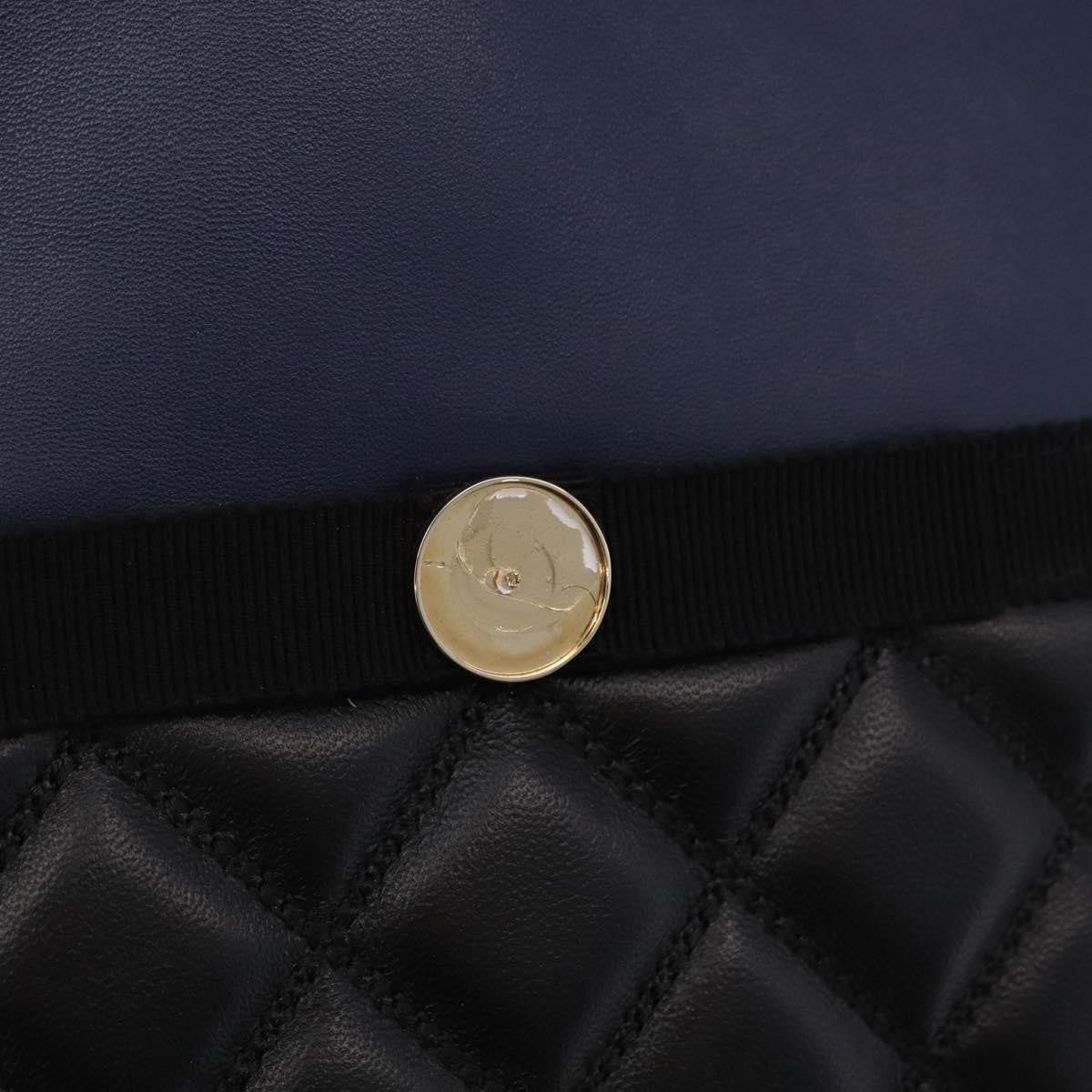 Chanel Bicolor Boy O Case Clutch Lambskin Black Leather Clutche & Pouche Bag (Pre-Owned)