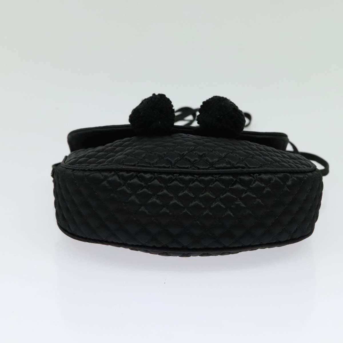 Bottega Veneta Intrecciato Clutch Calfskin Black Satin Shoulder Bag Bag (Pre-Owned)