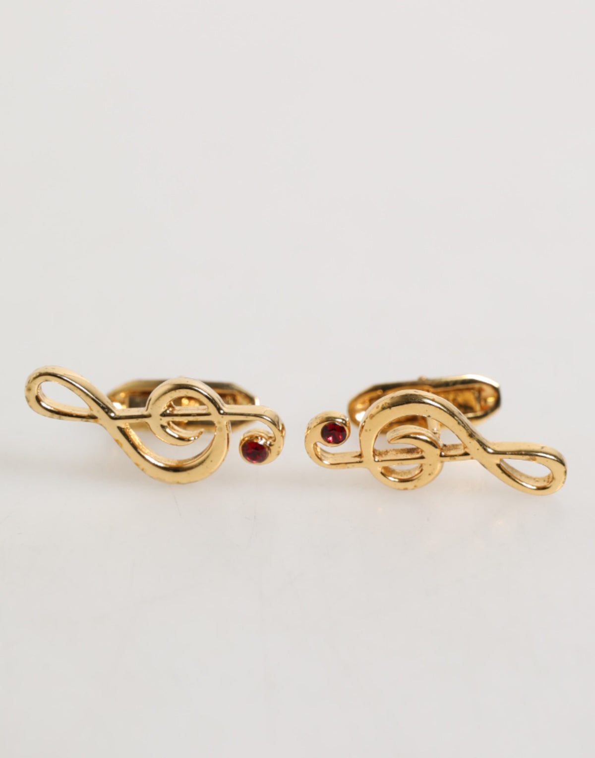Dolce & Gabbana Gold Musical Note Metal Brass Pin Men Accessory Men's Cufflinks