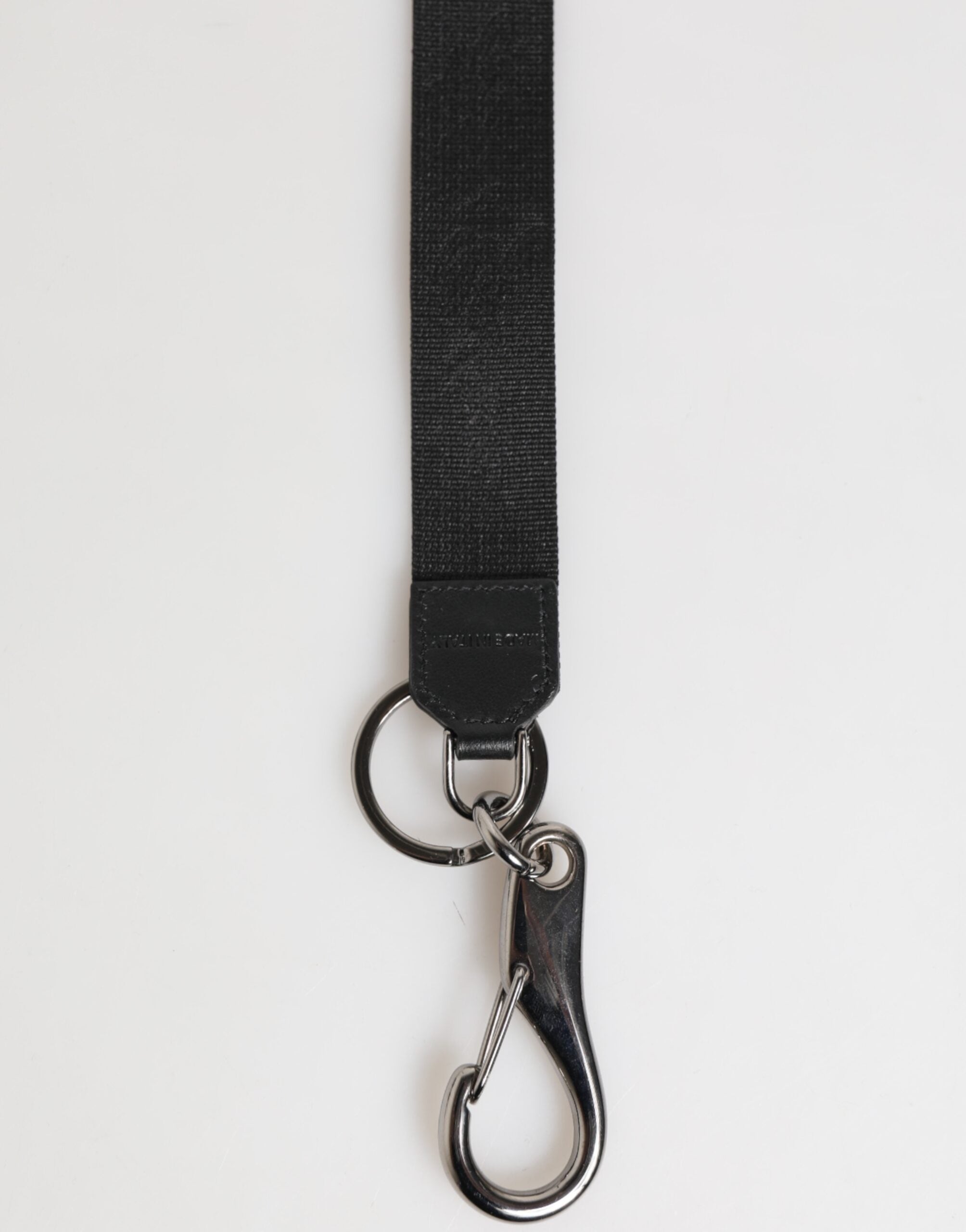 Dolce & Gabbana Black Burgundy Polyester DG Logo Men Keychain Men's Keyring