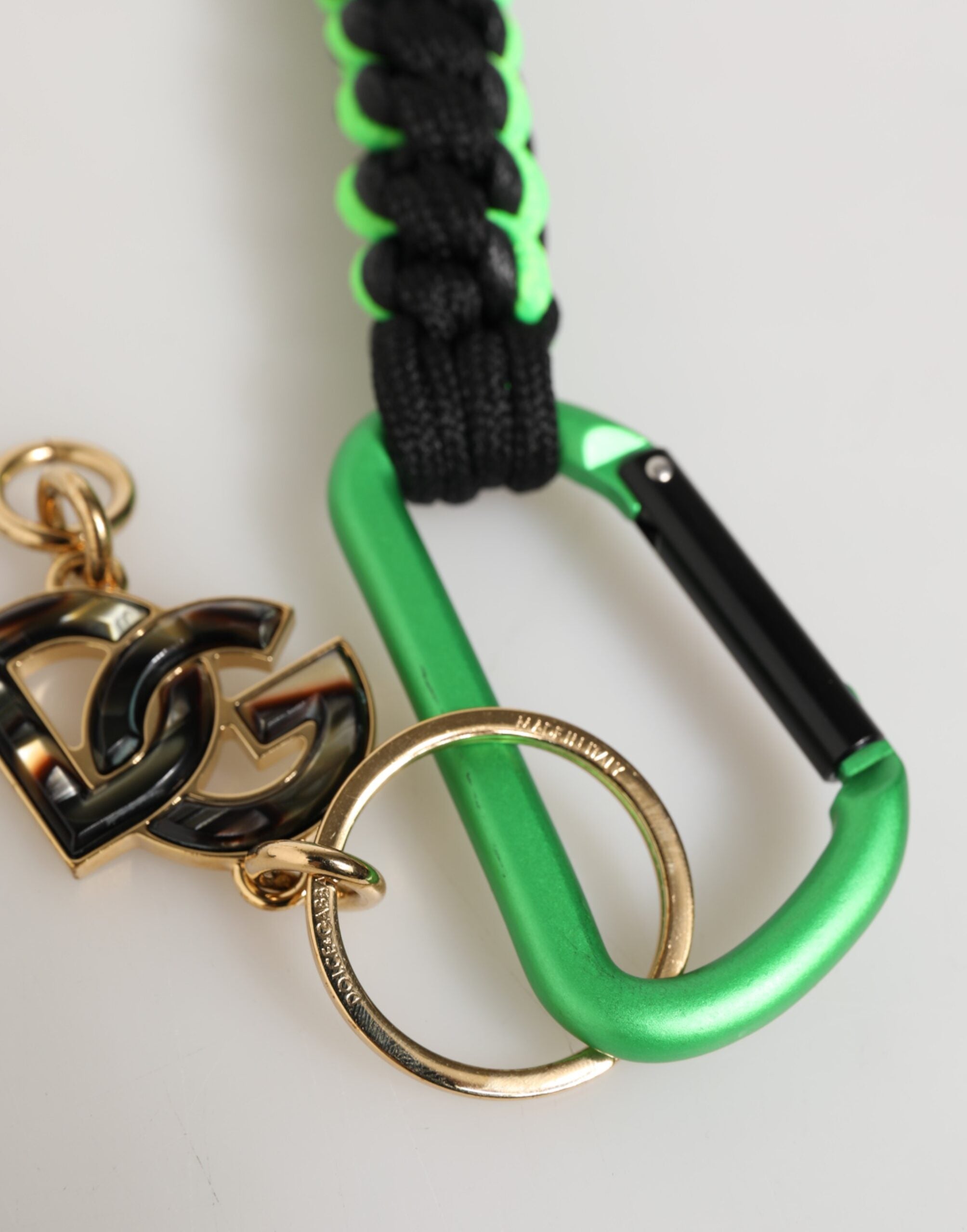 Dolce & Gabbana Multicolor Polyester Tape String DG Logo Keychain Men's Keyring