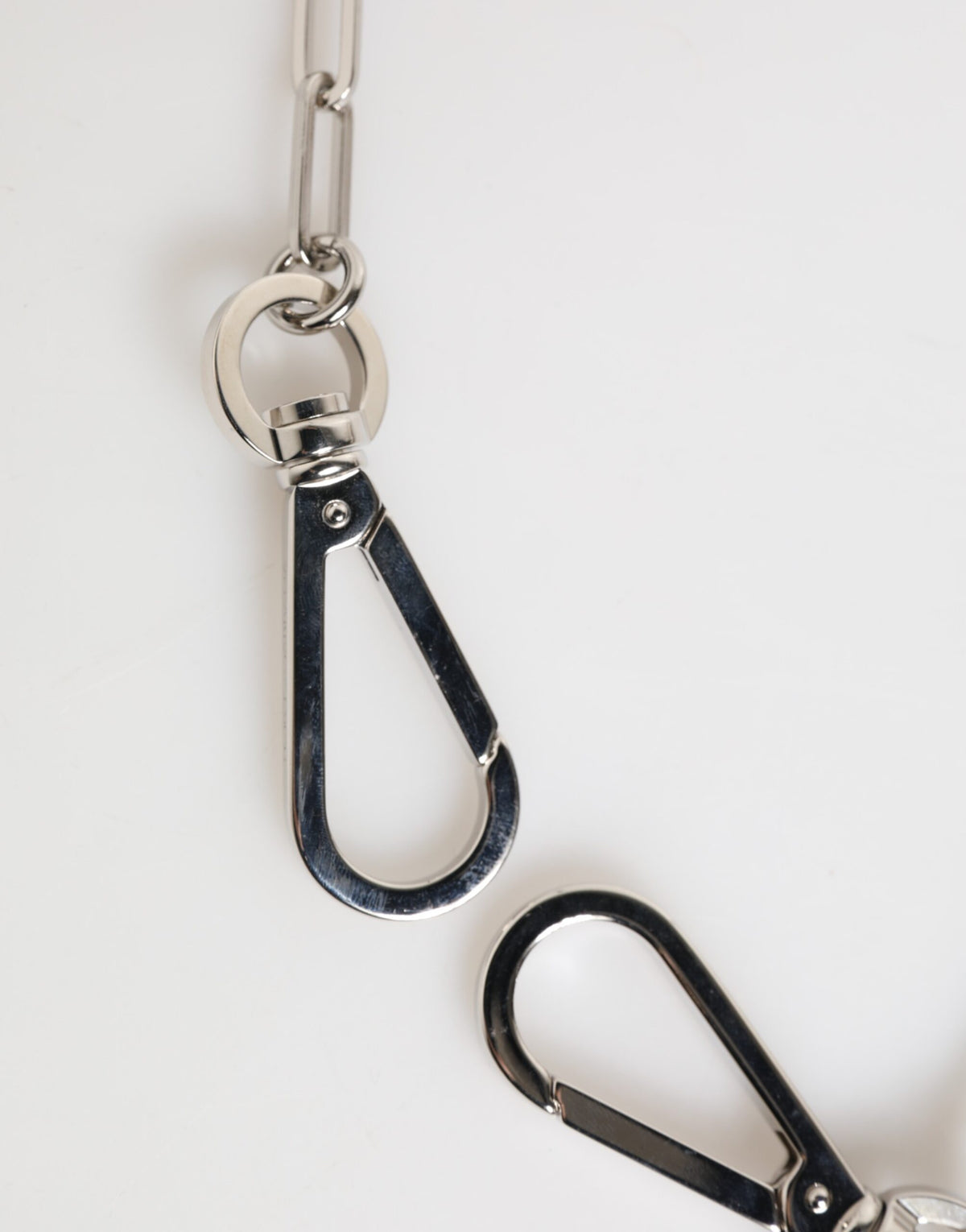 Dolce & Gabbana Silver Tone Metal Chain DG Logo Pendant Men Men's Necklace