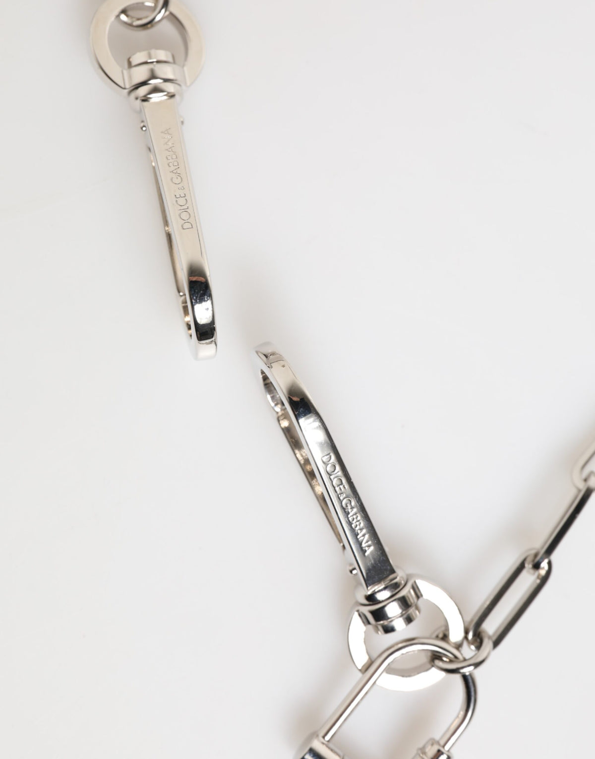 Dolce & Gabbana Silver Tone Metal Chain DG Logo Pendant Men Men's Necklace