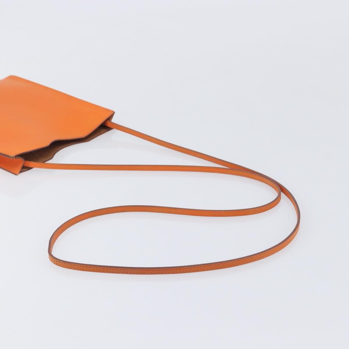 Hermes Onimaitou Pochette Box Calf Orange Leather Clutche & Pouche Bag (Pre-Owned)