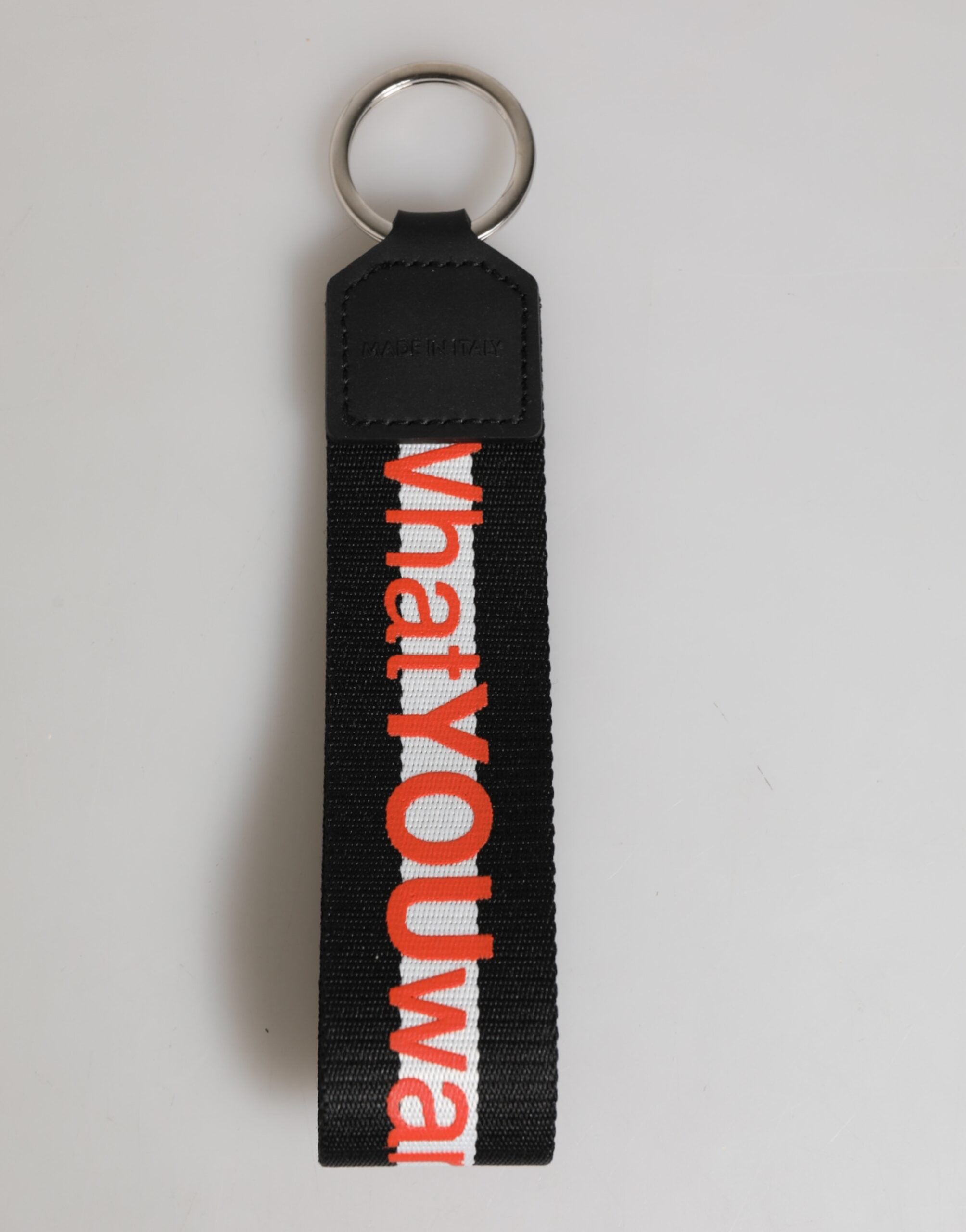 Dolce & Gabbana Black Red Logo Polyester Brass Holder Keychain Men's Keyring (Pre-Owned)
