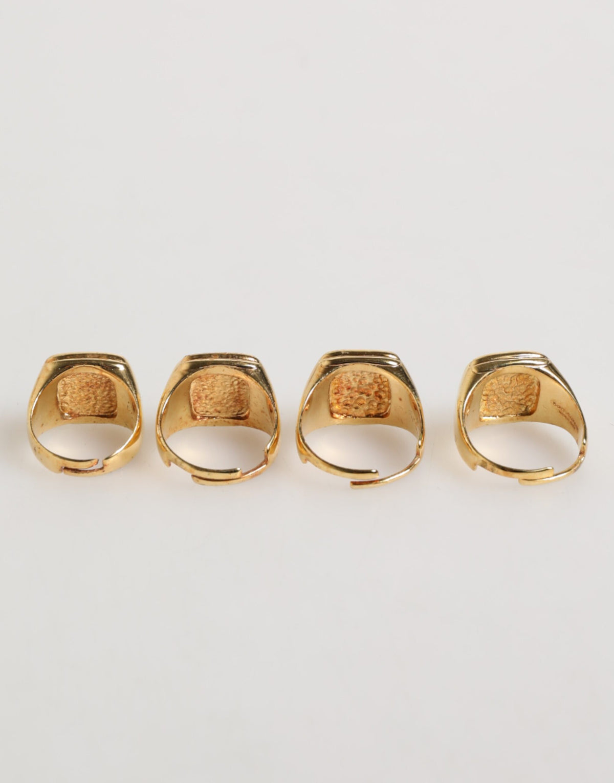 Dolce & Gabbana Gold Tone Brass JAZZ Letter Set 4 Pieces Adjustable Men's Ring