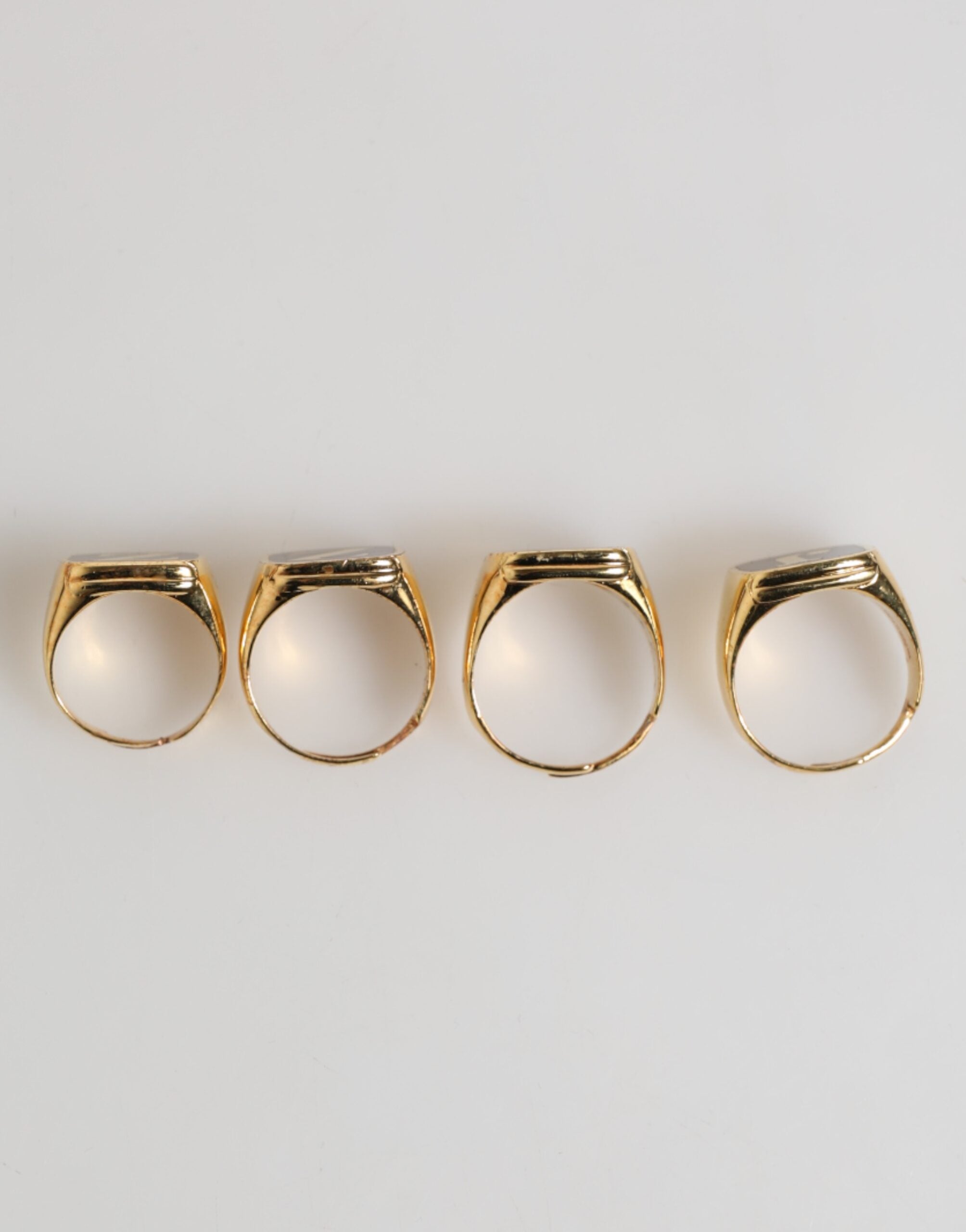 Dolce & Gabbana Gold Tone Brass JAZZ Letter Set 4 Pieces Adjustable Men's Ring (Pre-Owned)