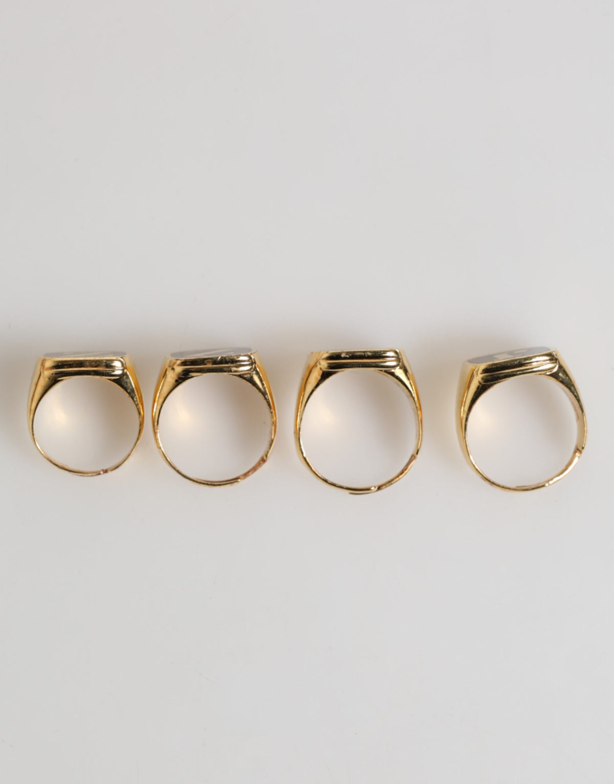 Dolce & Gabbana Gold Tone Brass JAZZ Letter Set 4 Pieces Adjustable Men's Ring (Pre-Owned)