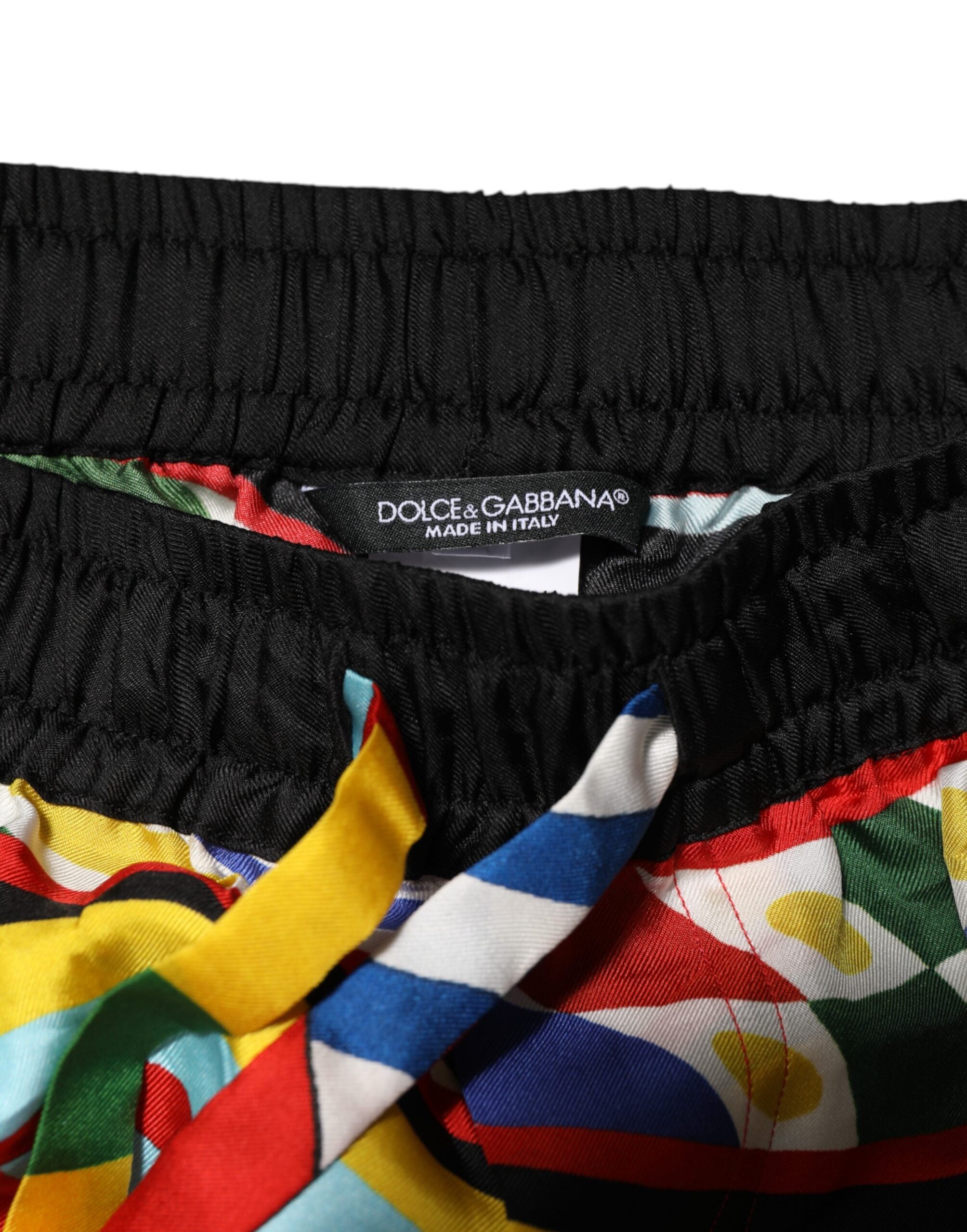 Dolce & Gabbana Multicolor Sicilian Carretto Shorts Men's Swimwear