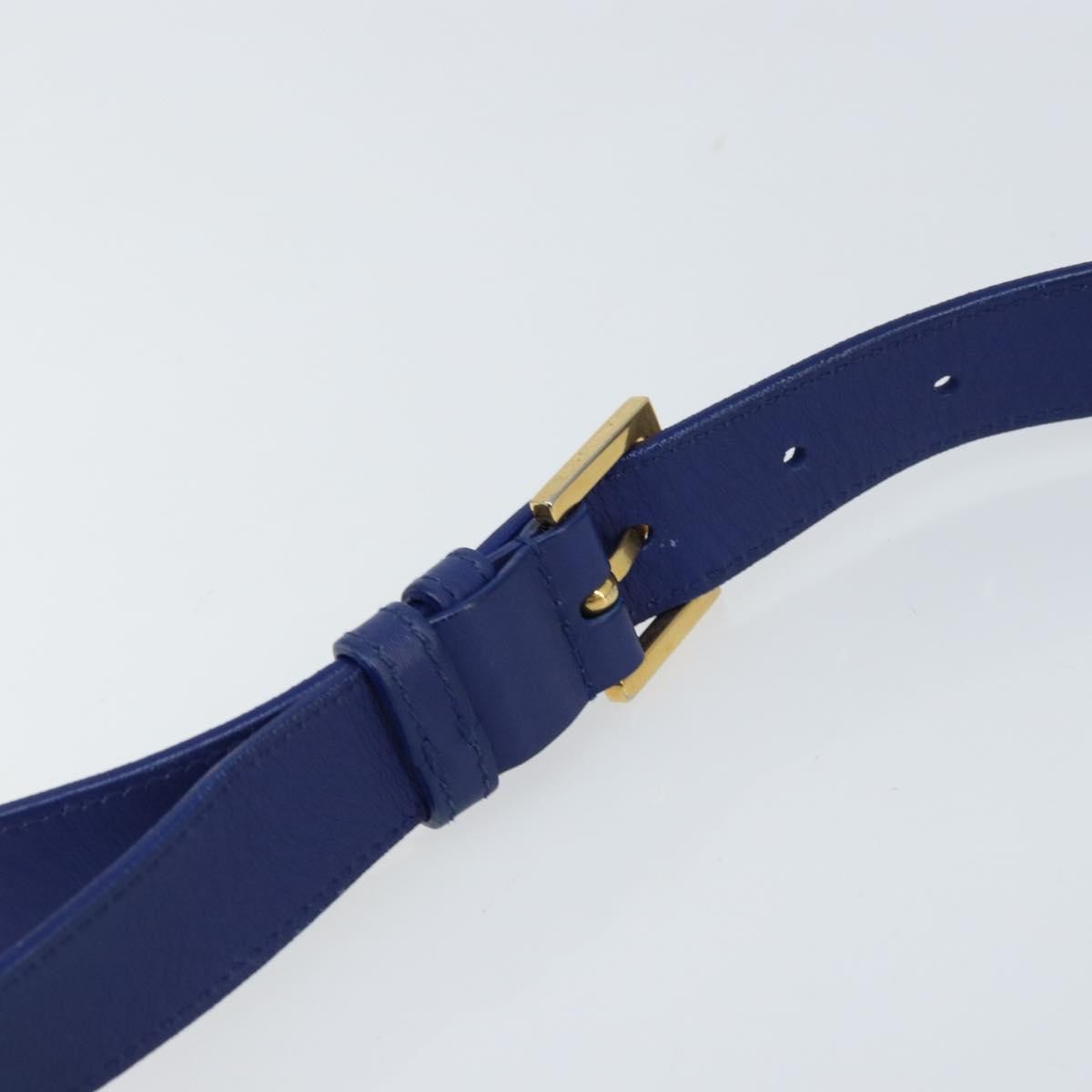 Saint Laurent Chyc Flap Leather Blue Leather Shoulder Bag Bag (Pre-Owned)