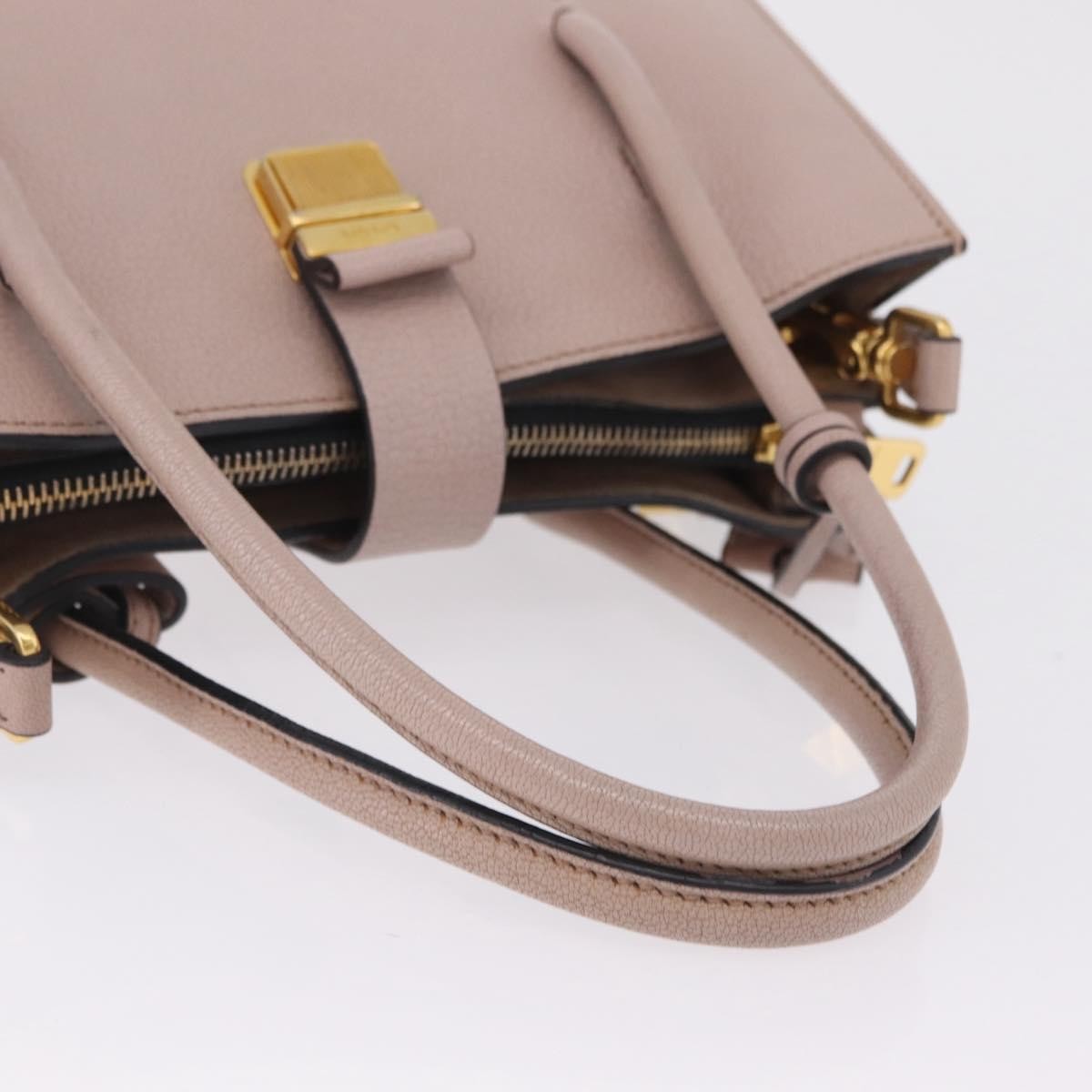 Miu Miu Madras Convertible Compartment Leather Beige Leather Tote Bag Bag (Pre-Owned)