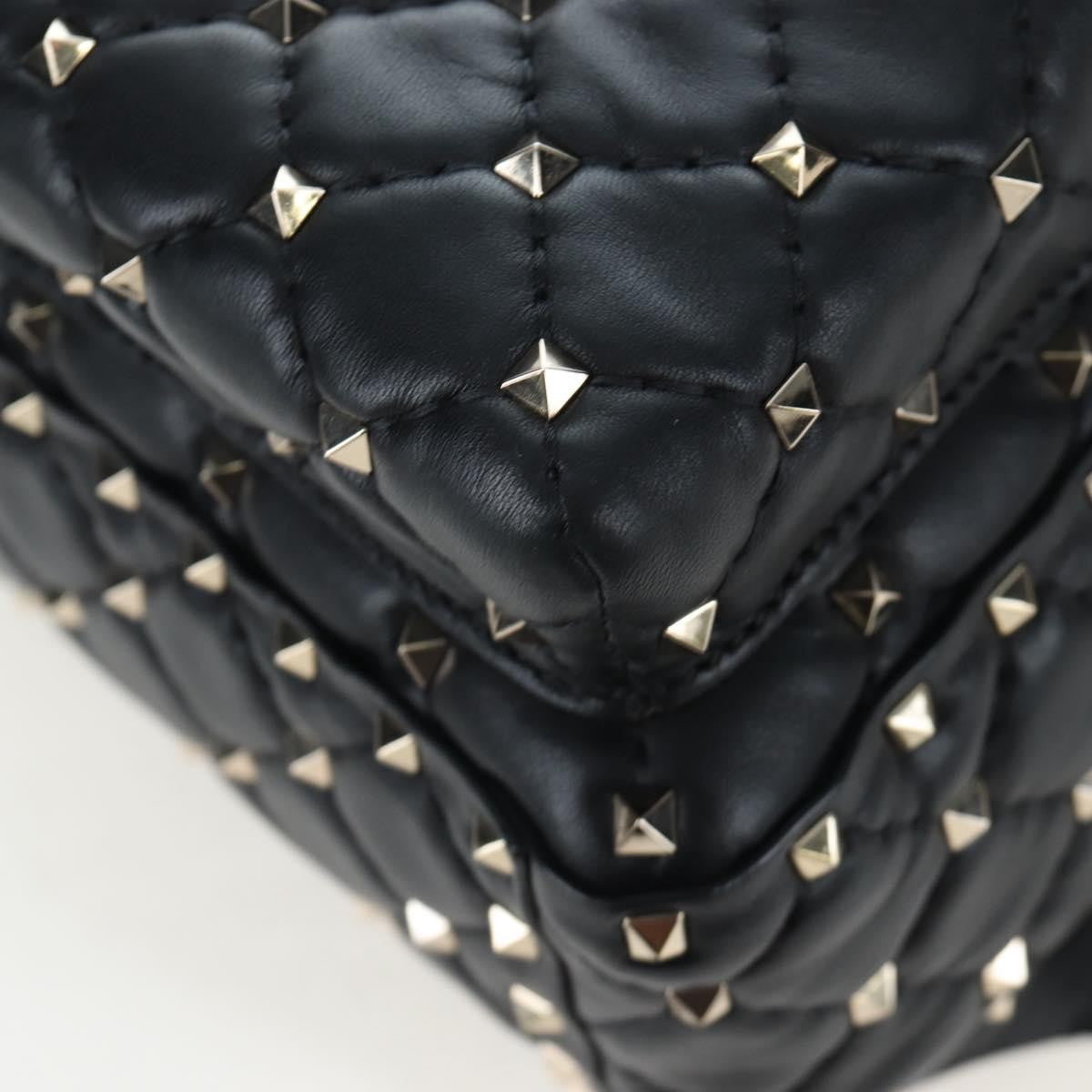 Valentino Garavani Rockstud Spike Quilted Leather Black Leather Backpack Bag (Pre-Owned)
