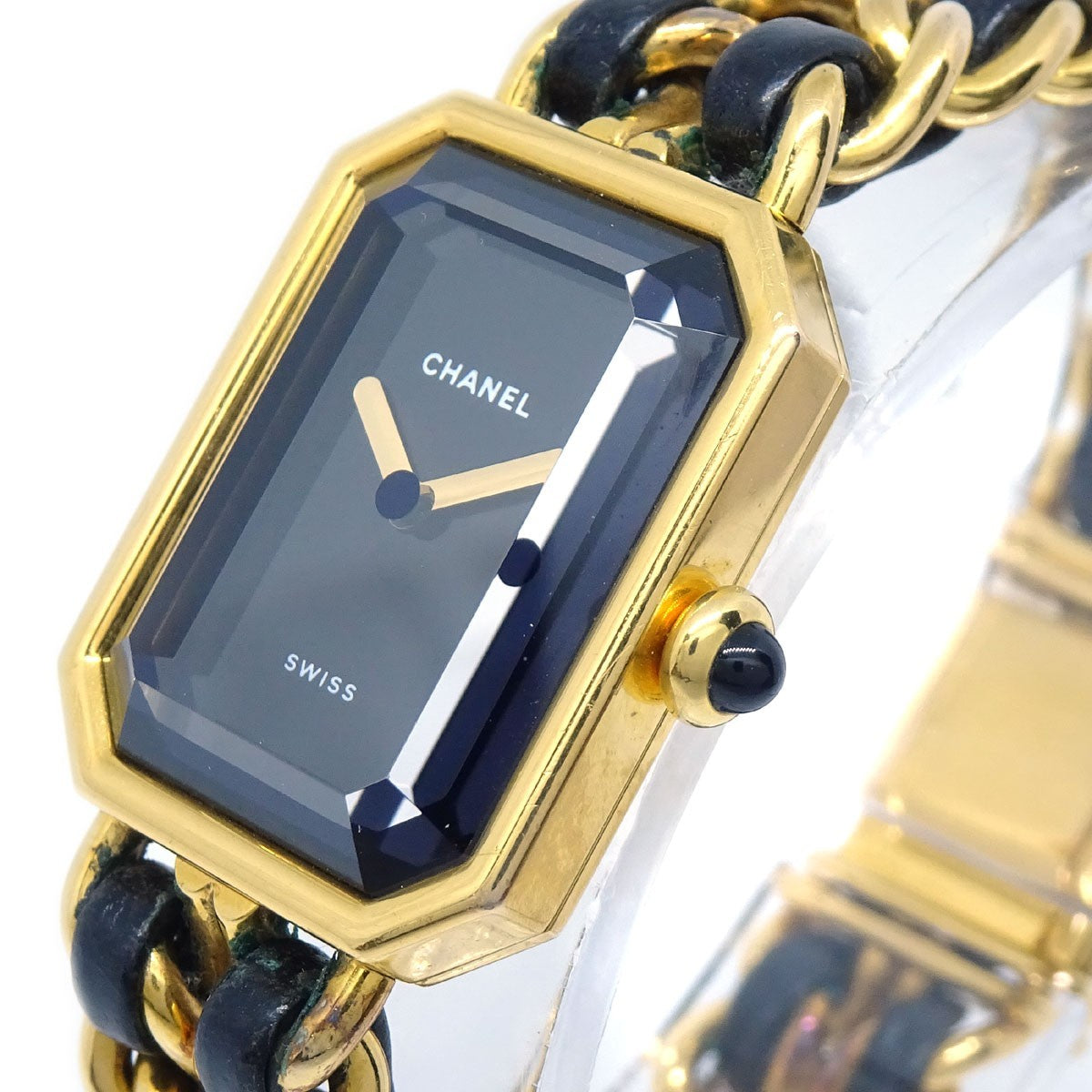 Chanel Premiere Rock Quartz Plated Metal And Leather Watch (Pre-Owned)