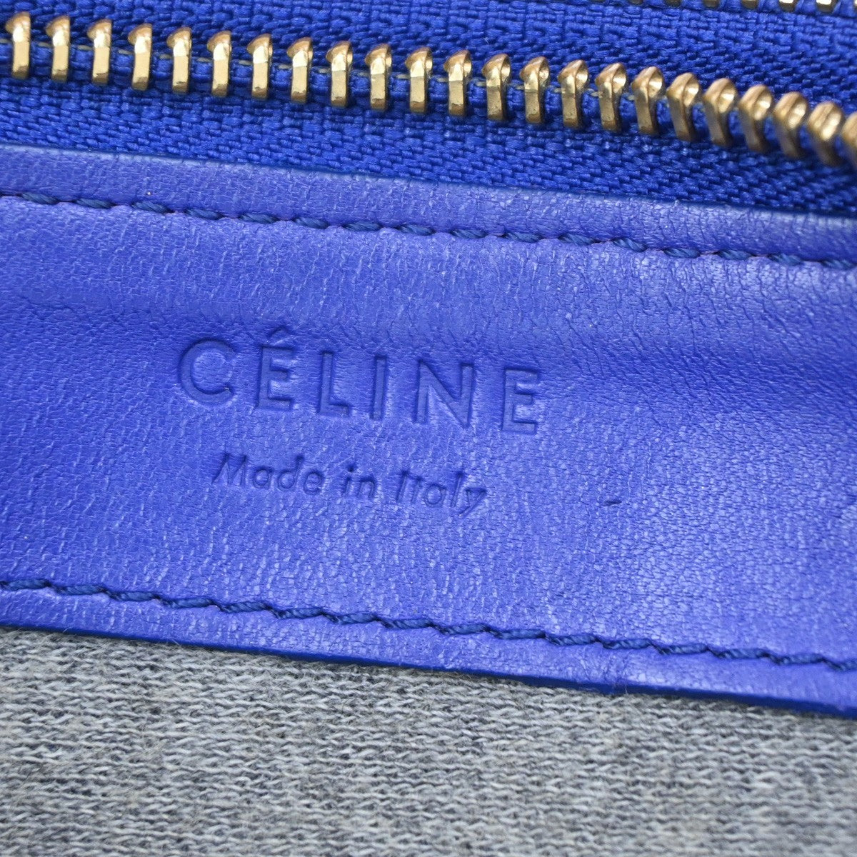Celine Trio Leather Blue Leather Shoulder Bag Bag (Pre-Owned)
