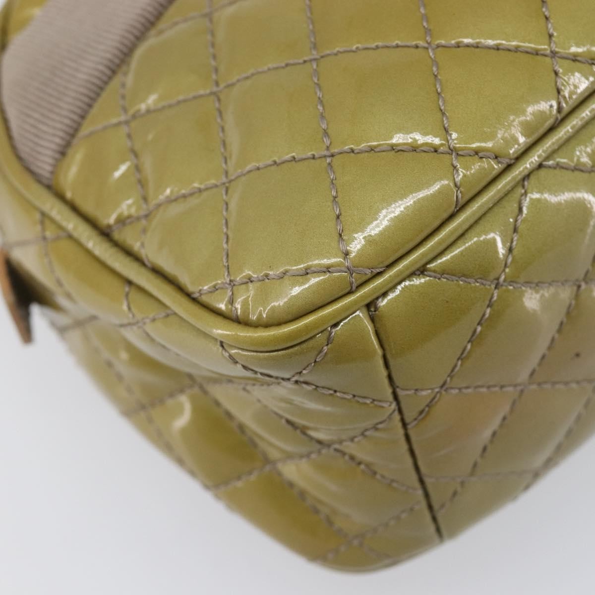 Salvatore Ferragamo Vala Patent Leather Green Patent_Leather Shoulder Bag Bag (Pre-Owned)
