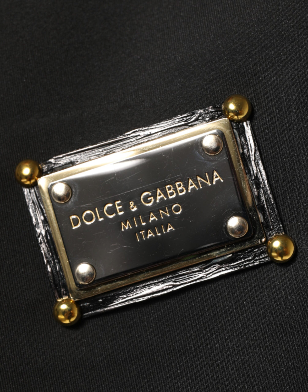 Dolce & Gabbana Black Polyester Logo Plaque Bomber Men's Jacket (Pre-Owned)