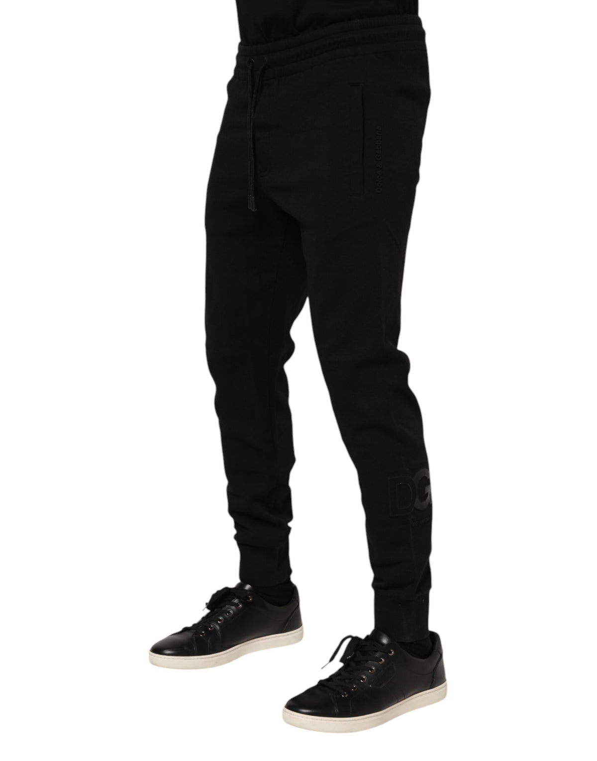 Dolce & Gabbana Black Cotton Jogger Jogging Men Trouser Men's Pants (Pre-Owned)