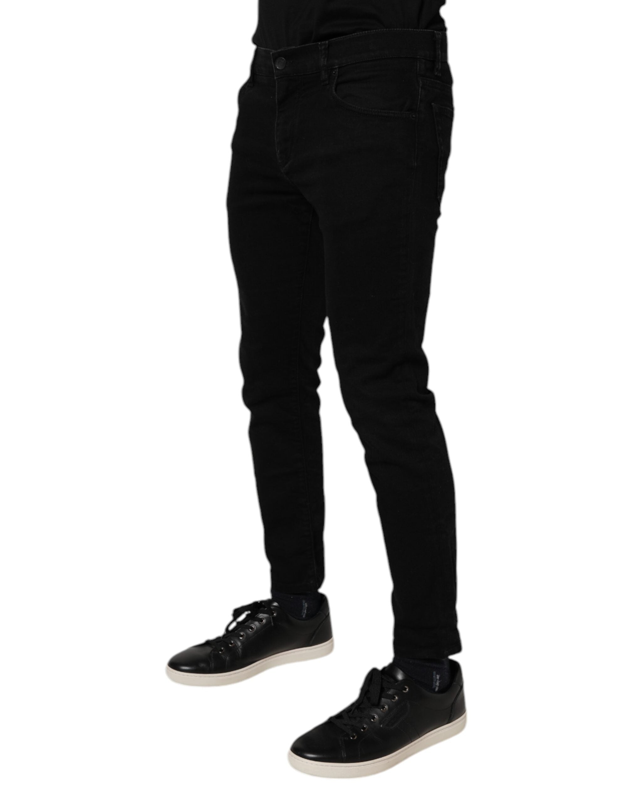 Dolce & Gabbana Black Cotton Skinny Jeans Men Trouser Men's Pants (Pre-Owned)