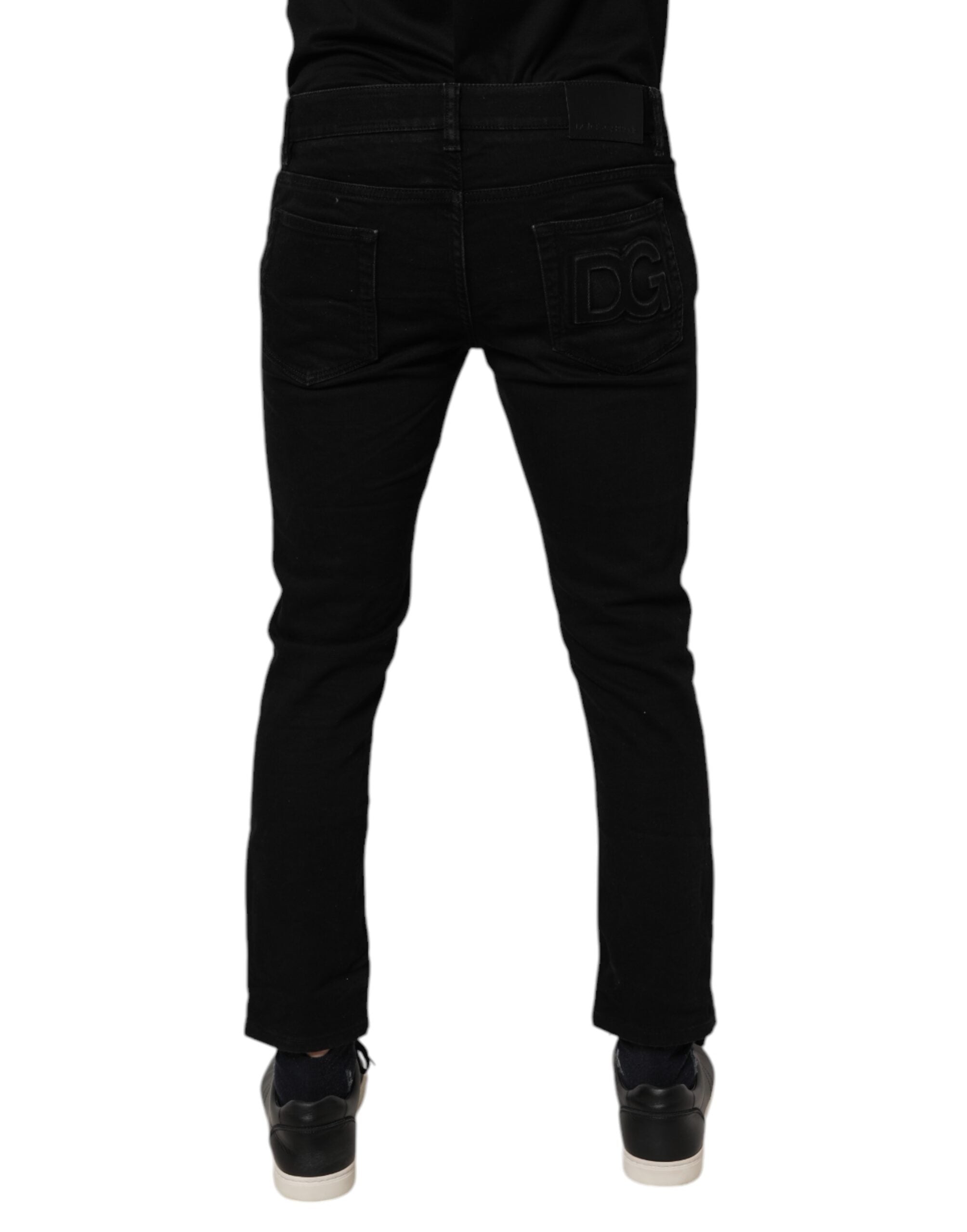 Dolce & Gabbana Black Cotton Skinny Jeans Men Trouser Men's Pants (Pre-Owned)