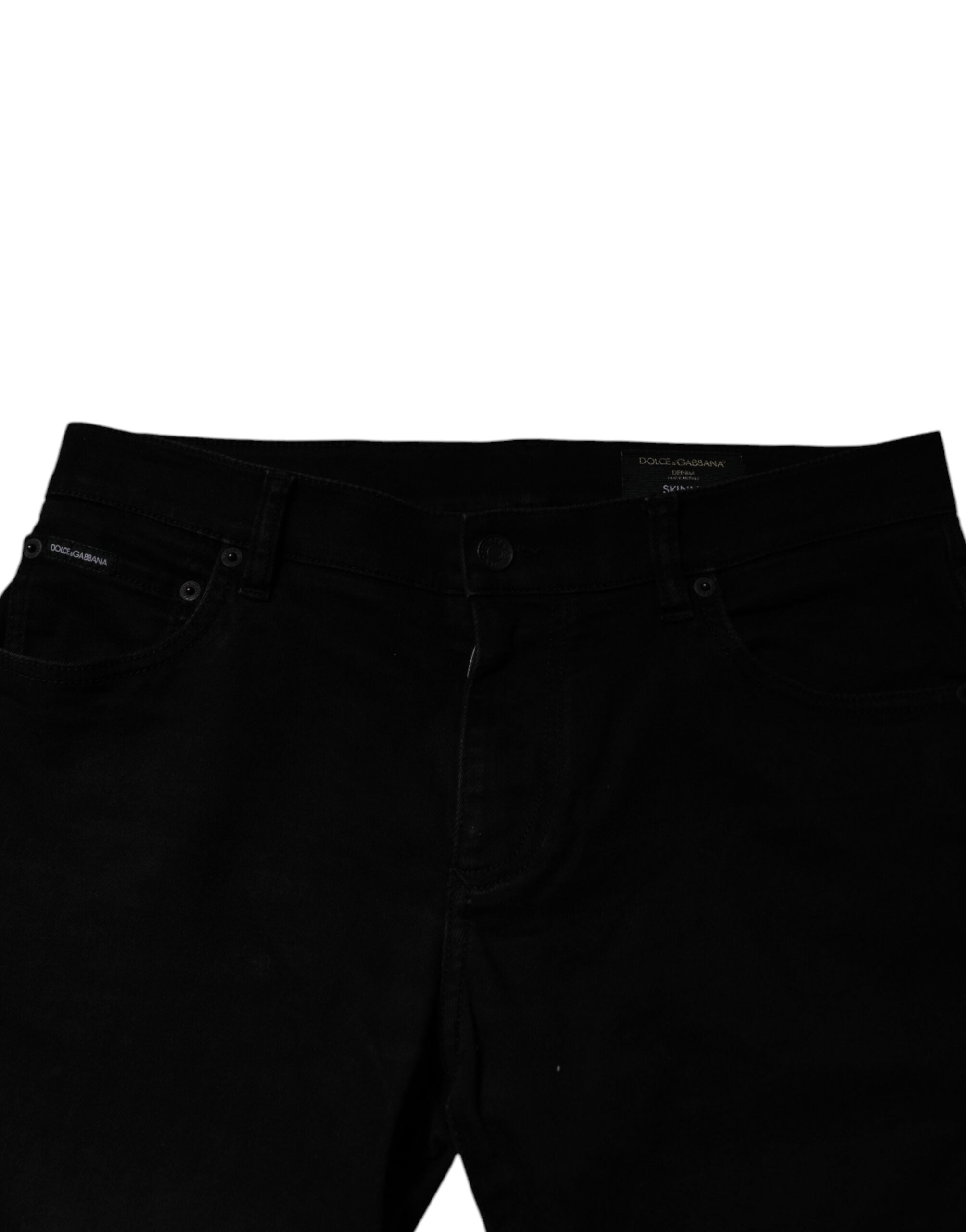 Dolce & Gabbana Black Cotton Skinny Jeans Men Trouser Men's Pants (Pre-Owned)