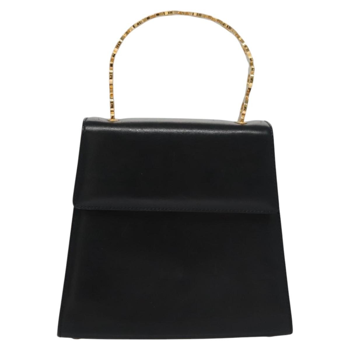 Salvatore Ferragamo Convertible Top Handle Leather Black Leather Handbag (Pre-Owned)