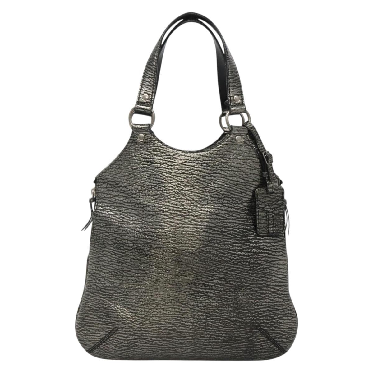 Saint Laurent Tribute Tote Leather Silver Leather Shoulder Bag Bag (Pre-Owned)