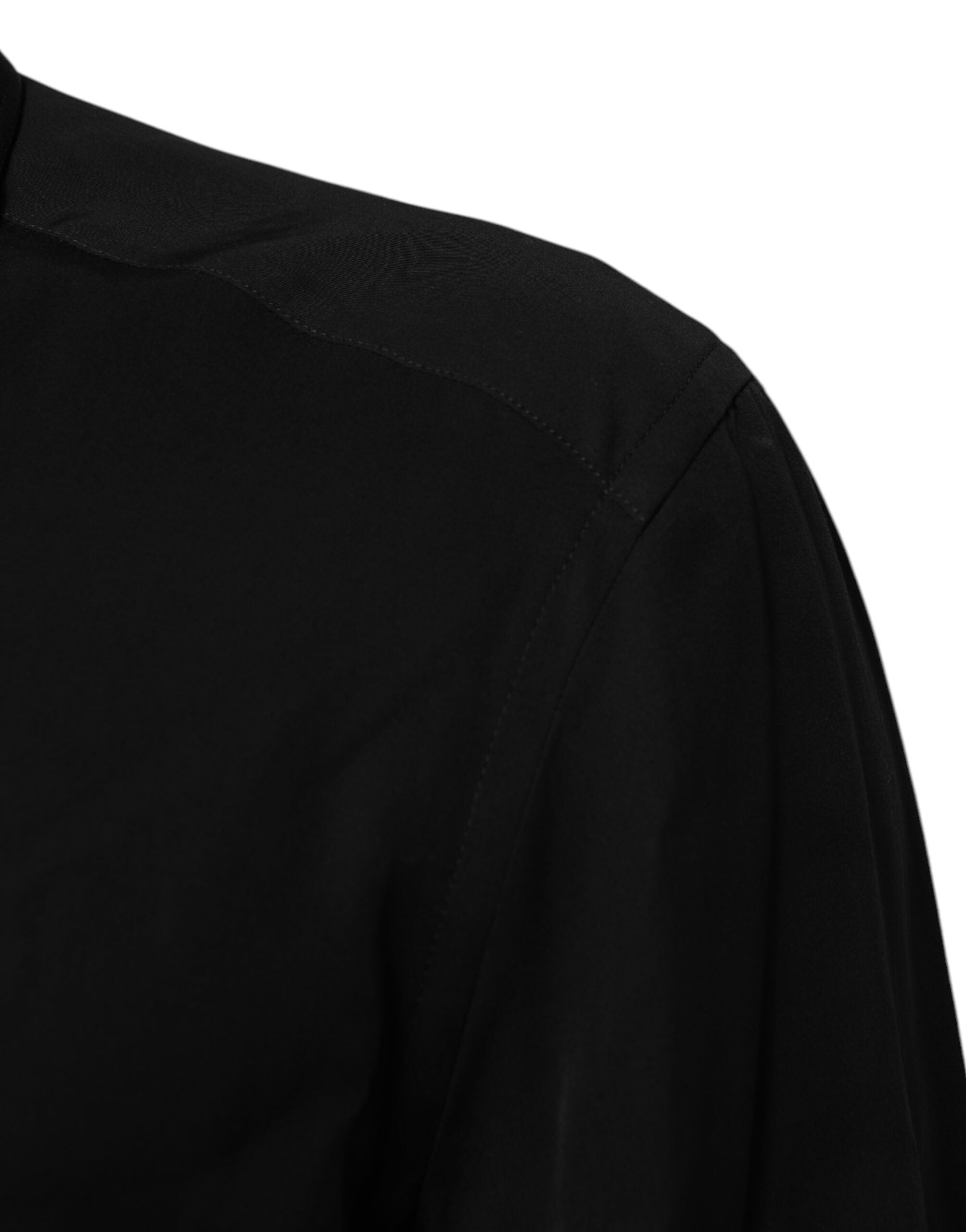 Dolce & Gabbana Black Viscose Long Sleeve Formal Dress Men's Shirt
