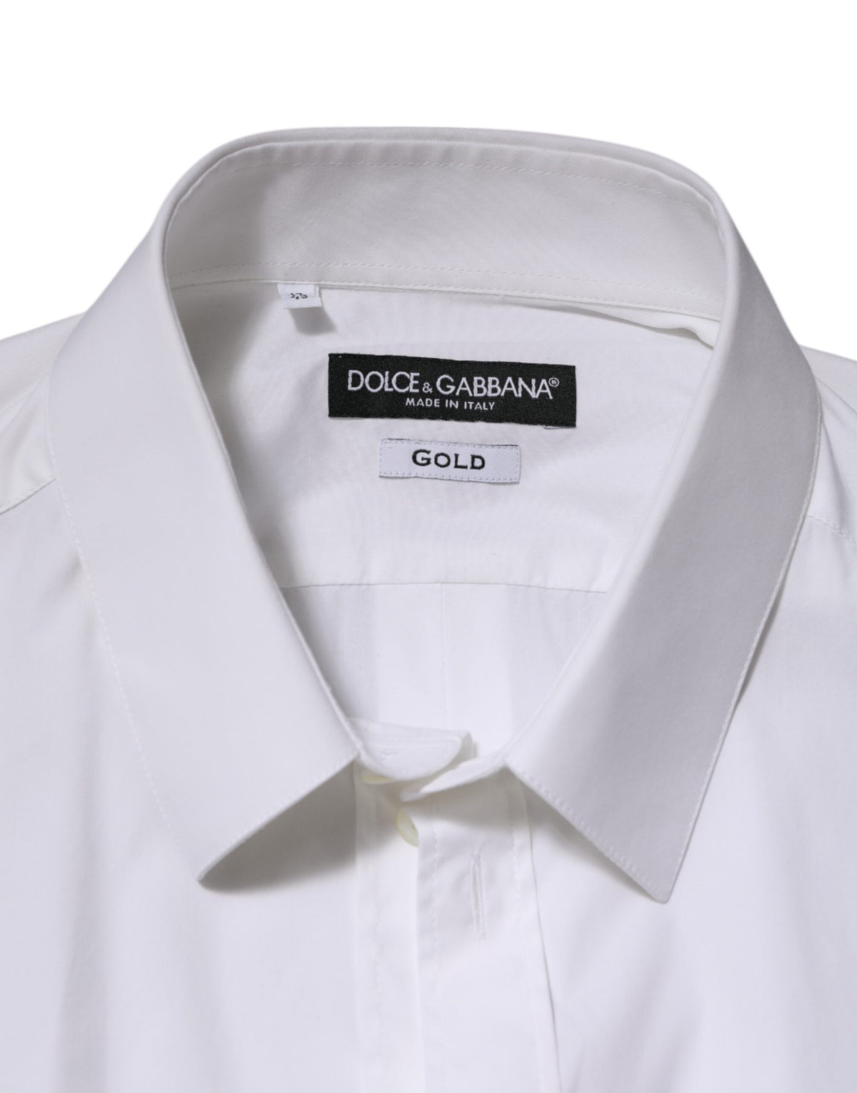 Dolce & Gabbana White Cotton GOLD Long Sleeves Formal Men's Shirt