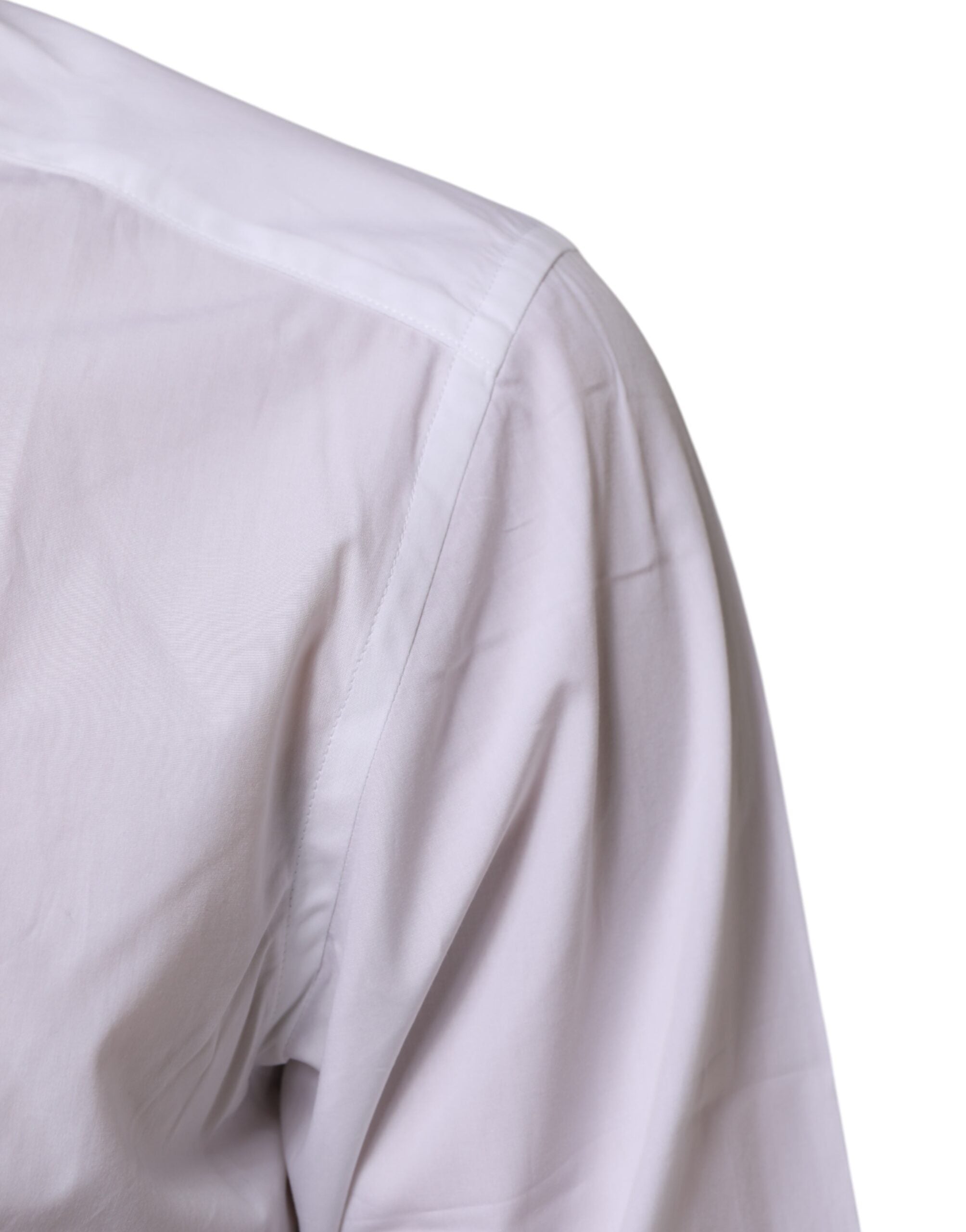 Dolce & Gabbana White Cotton Slim Fit Dress Formal Men Men's Shirt (Pre-Owned)