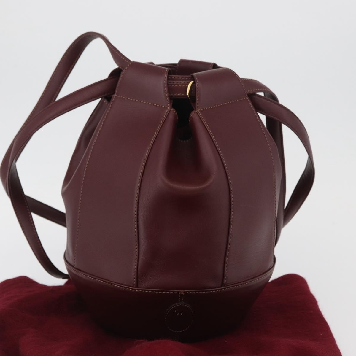 Cartier Must De Cartier Leather Burgundy Leather Shoulder Bag Bag (Pre-Owned)