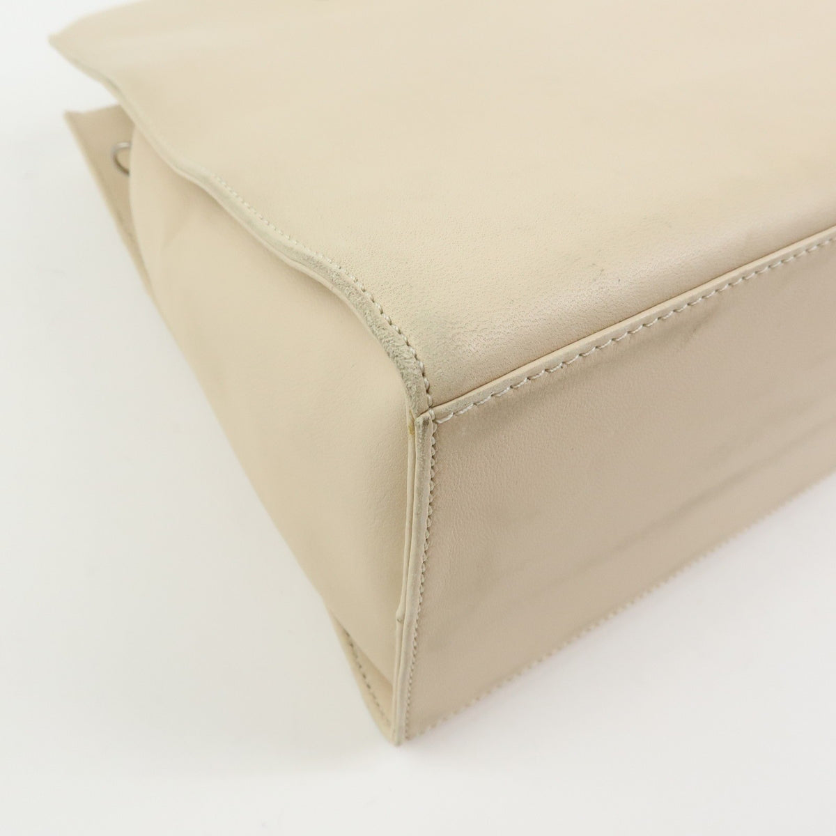 Loewe Anagram Leather Beige Leather Tote Bag Bag (Pre-Owned)